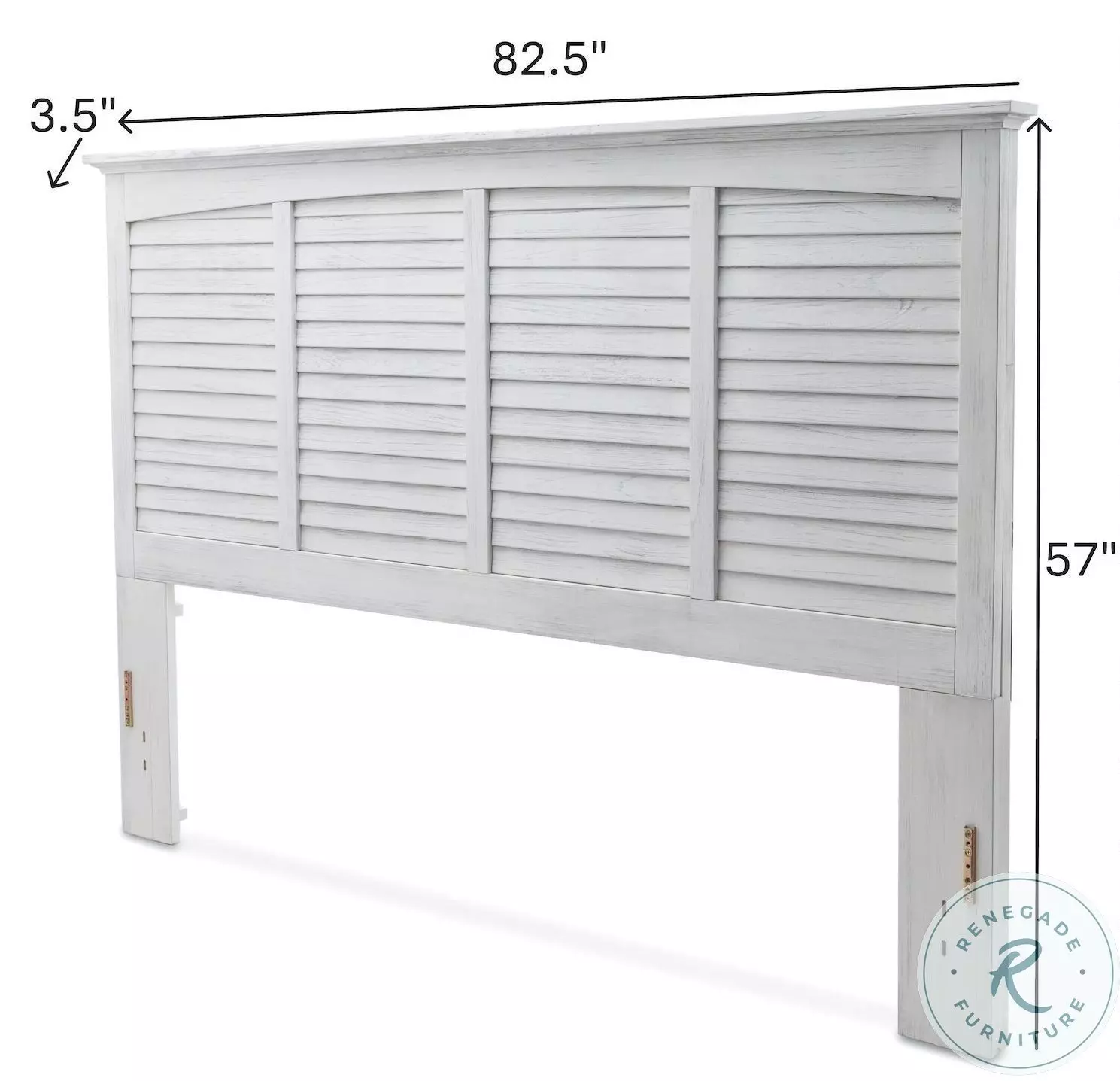 Bay Harbor Distressed White King Headboard