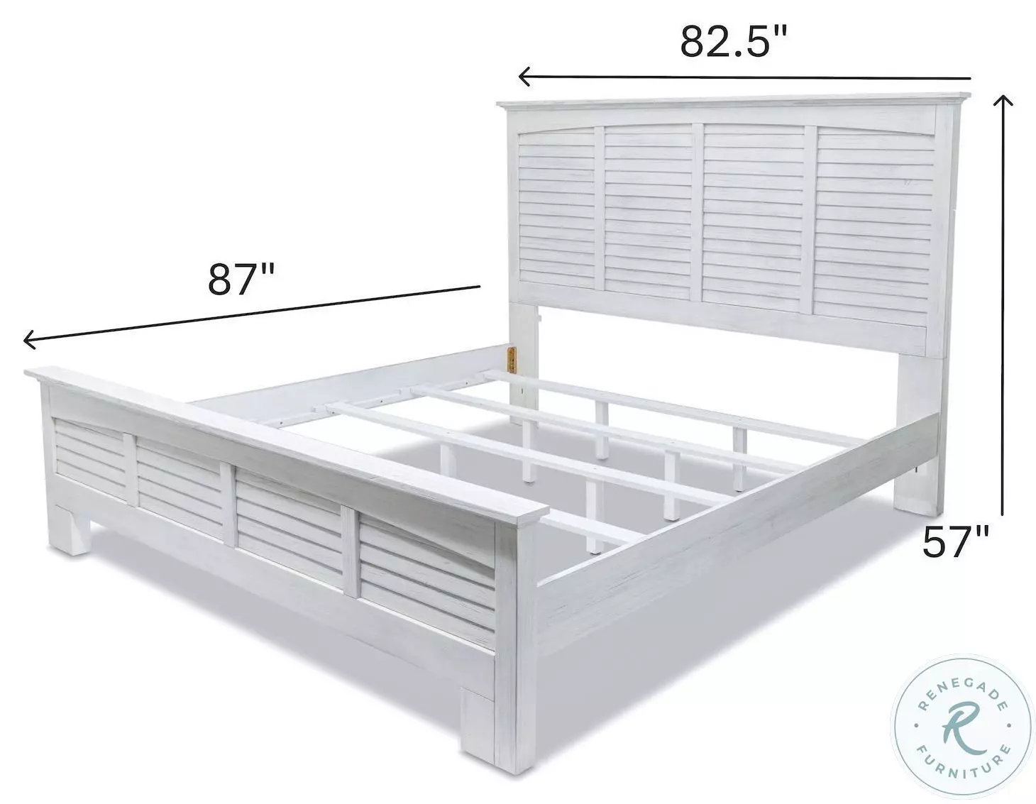 Bay Harbor Distressed White King Panel Bed