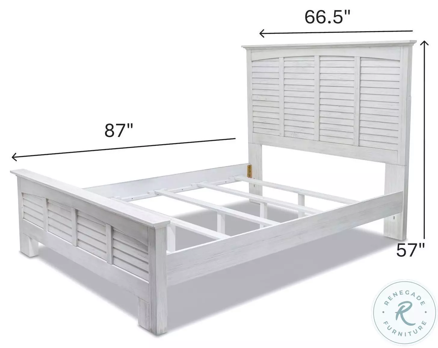 Bay Harbor Distressed White Queen Panel Bed