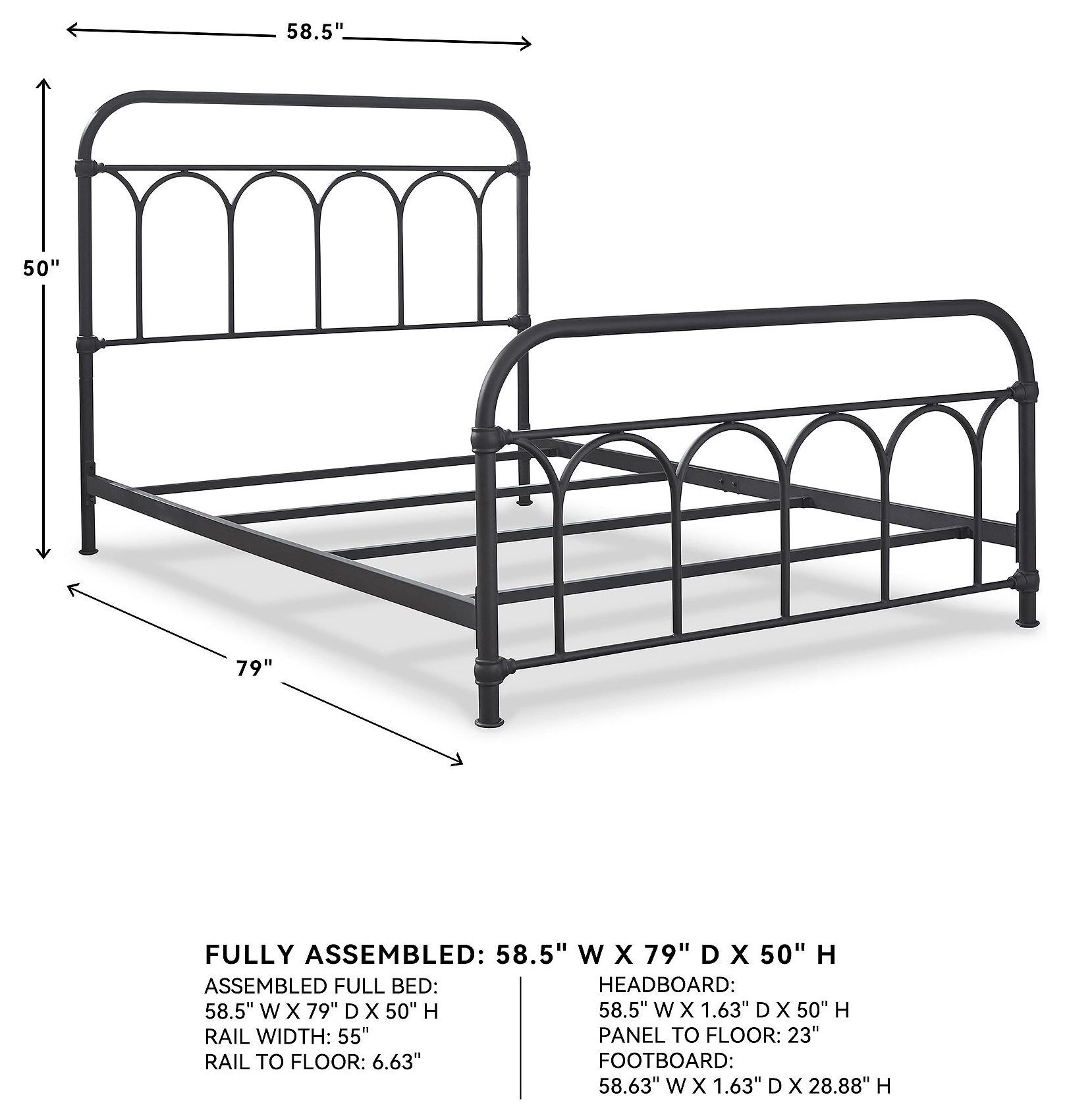 Nashburg Black Full Metal Bed