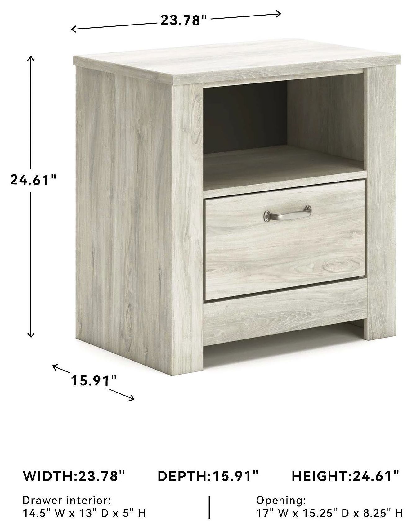 Bellaby Whitewash One Drawer Nightstand