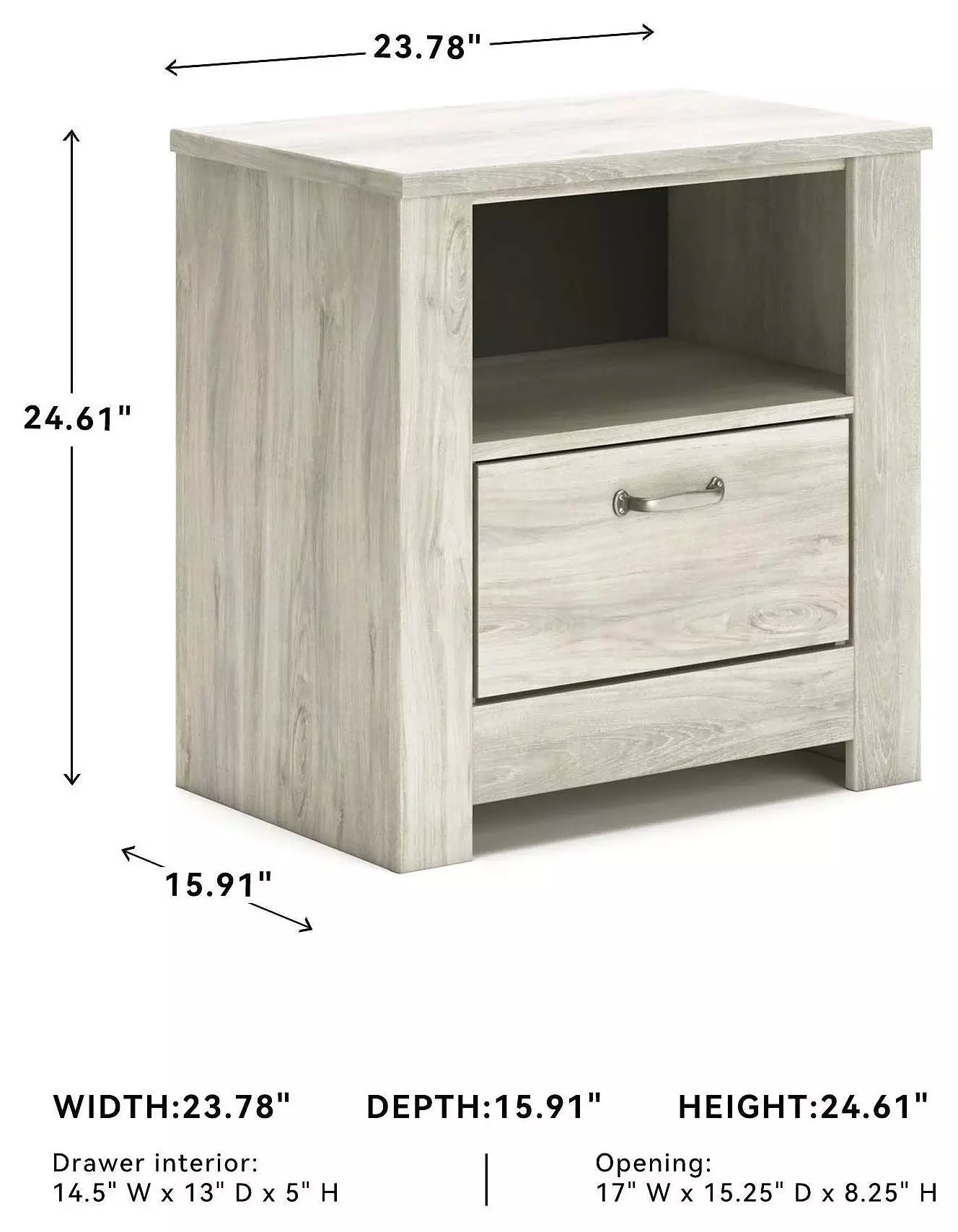 Bellaby Whitewash One Drawer Nightstand