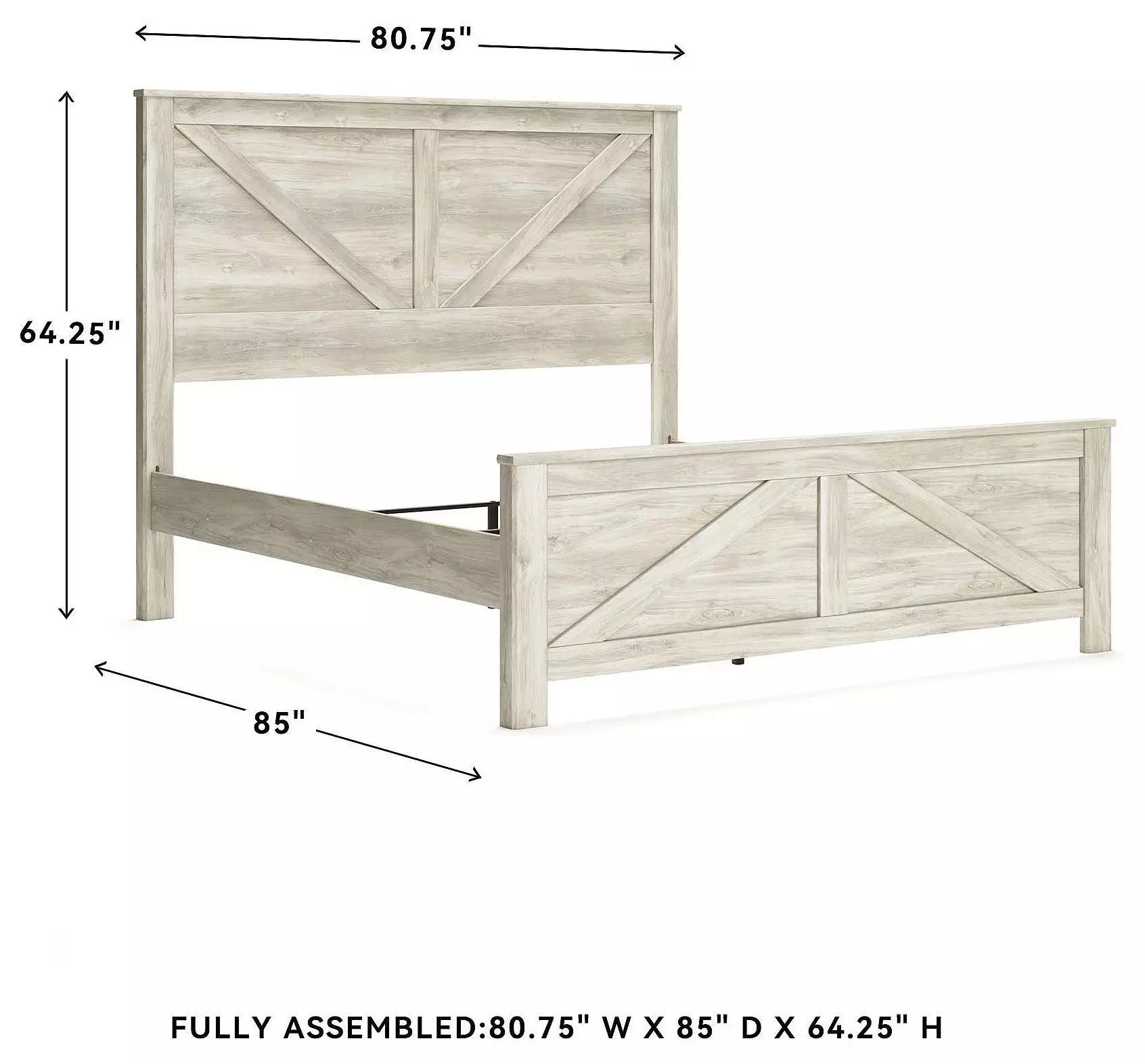 Bellaby Whitewash King Crossbuck Panel Bed