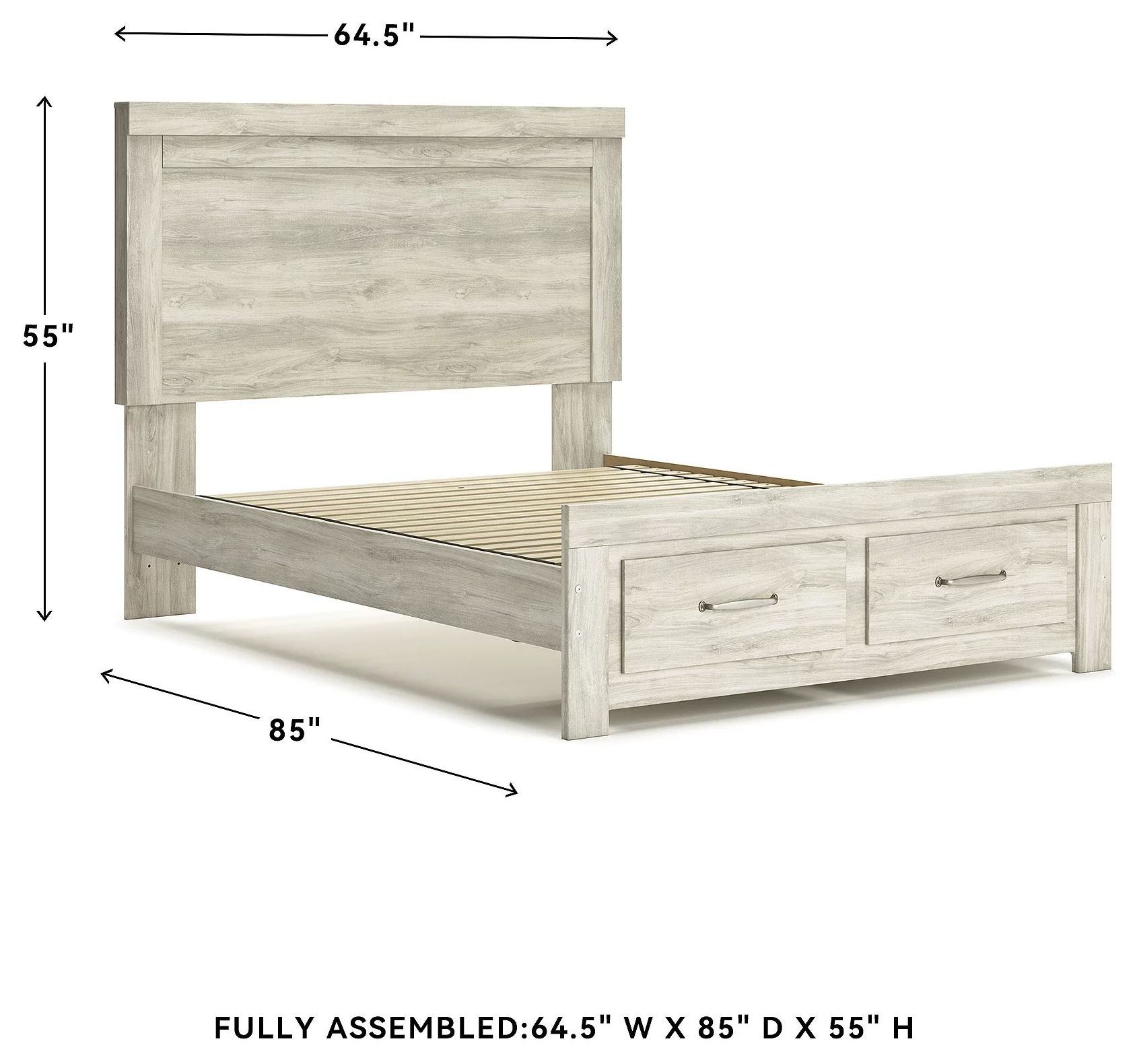 Bellaby Whitewash Queen Platform Storage Bed