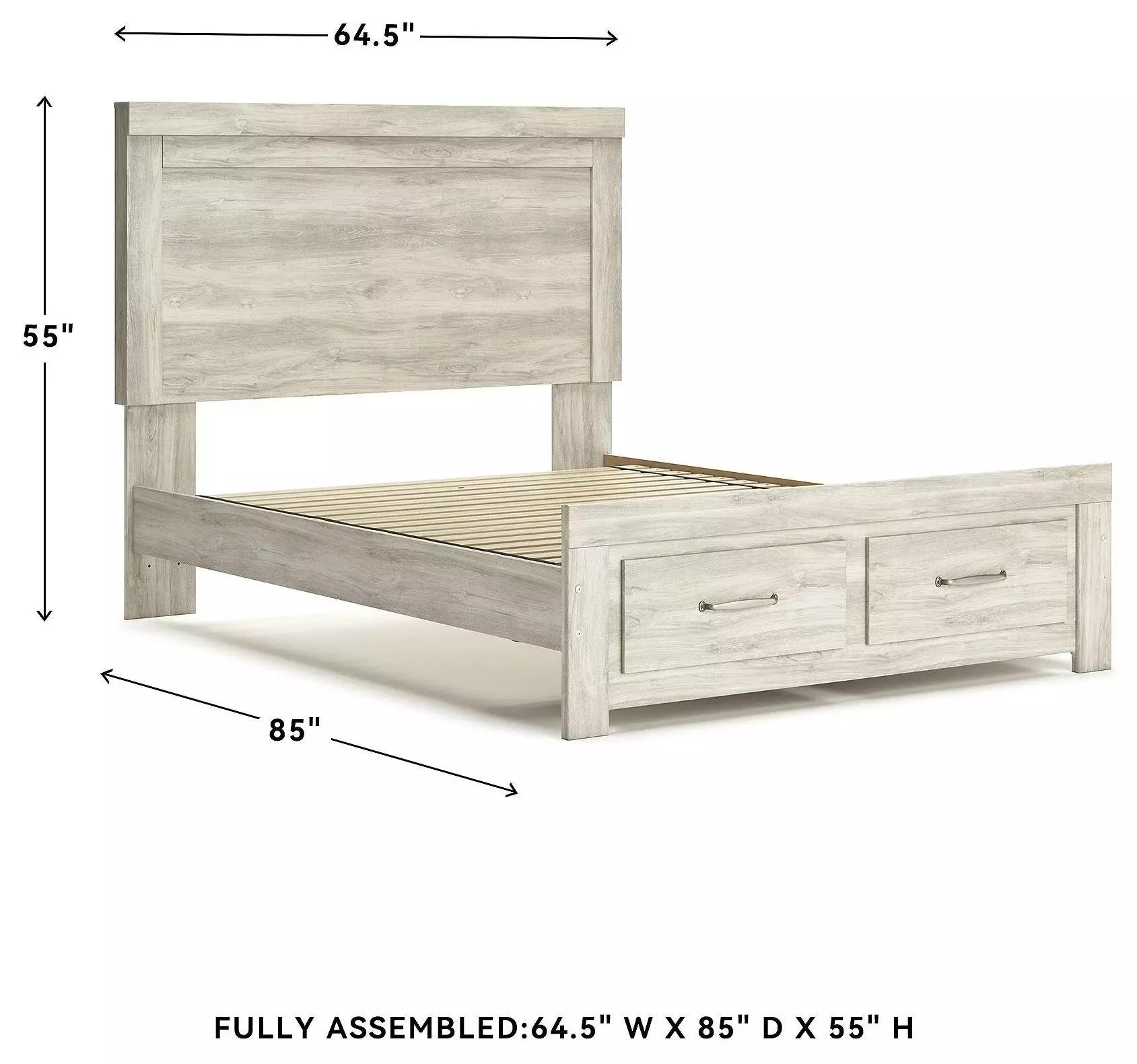 Bellaby Whitewash Queen Platform Storage Bed