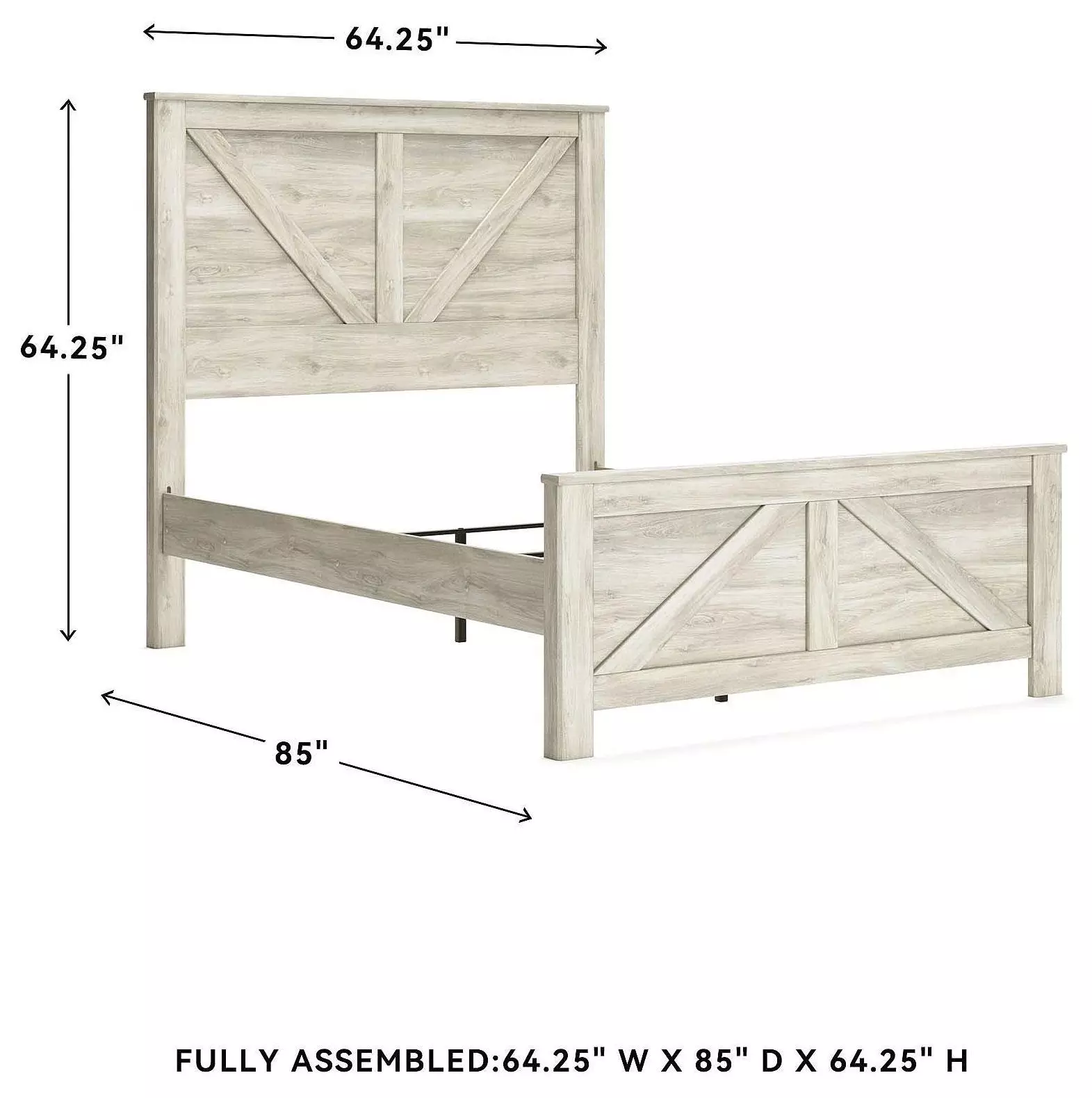 Bellaby Whitewash Queen Crossbuck Panel Bed