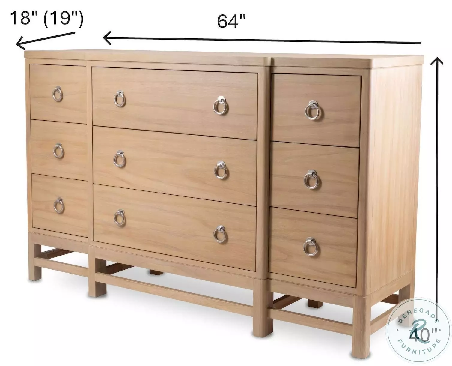 Cypress Sandstone 9 Drawer Dresser