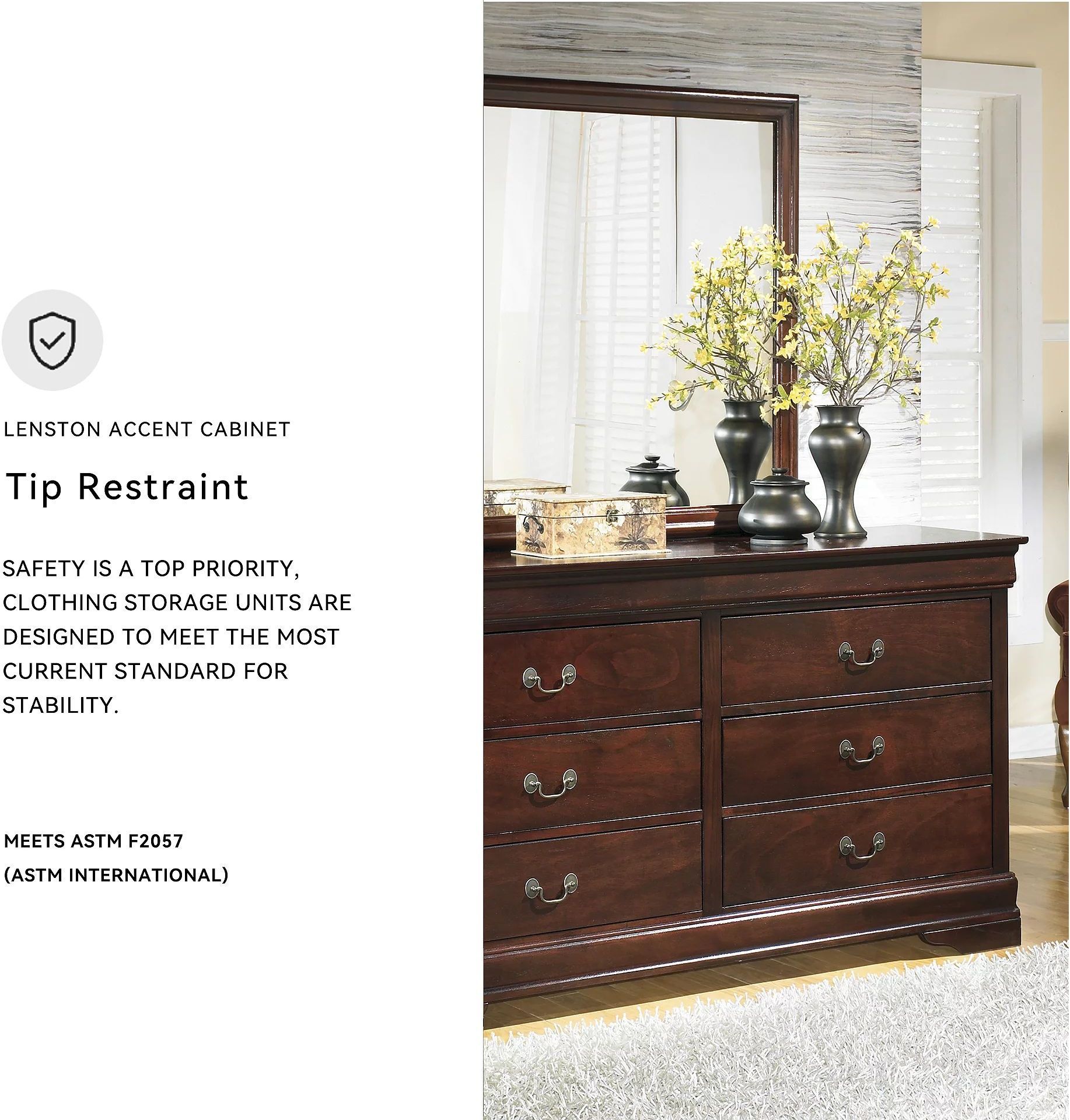 ashley furniture brown dresser Porter Rustic Brown Dresser