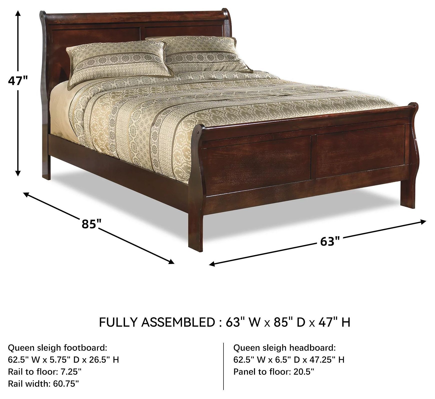 Alisdair Dark Brown Queen Sleigh Bed