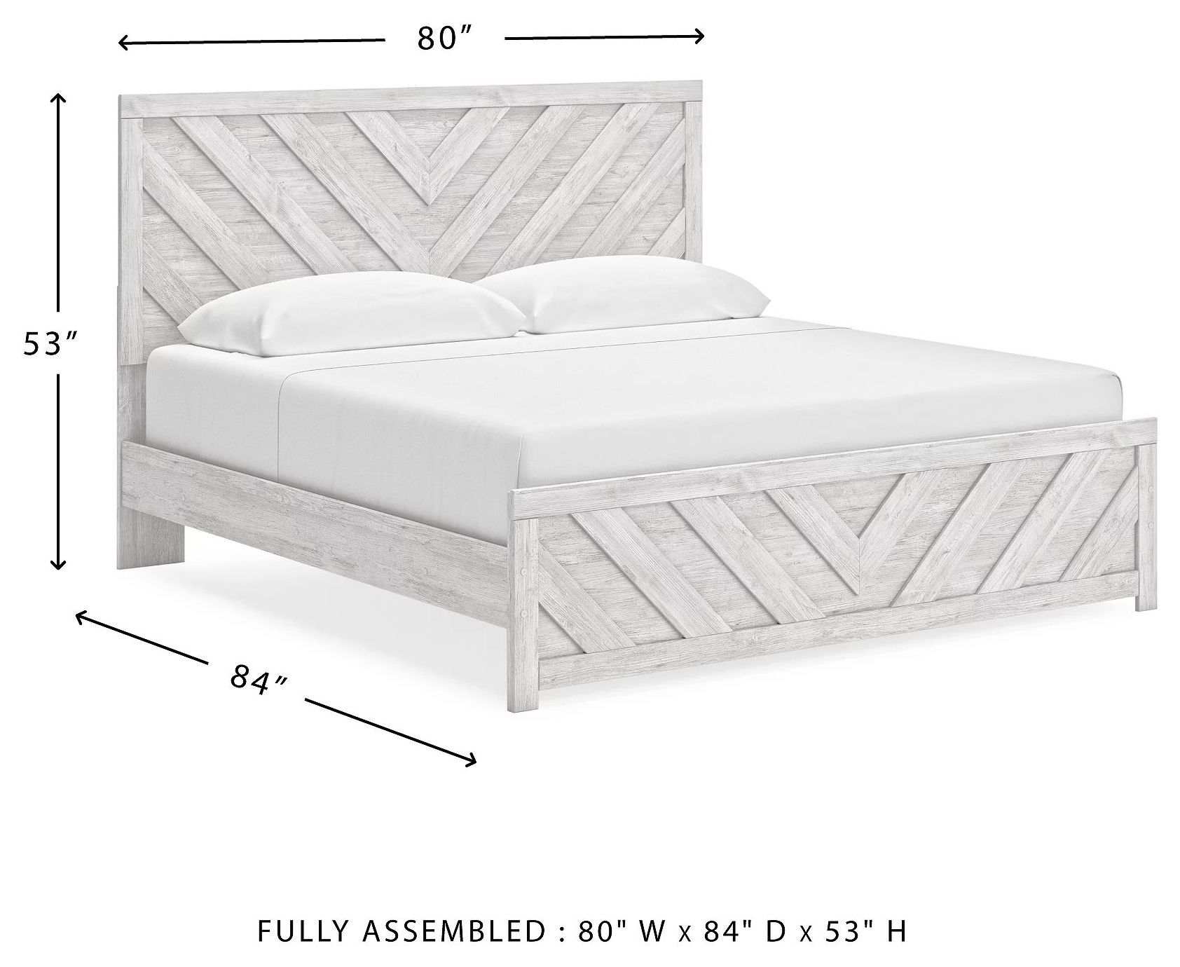 Cayboni Whitewash King Panel Bed