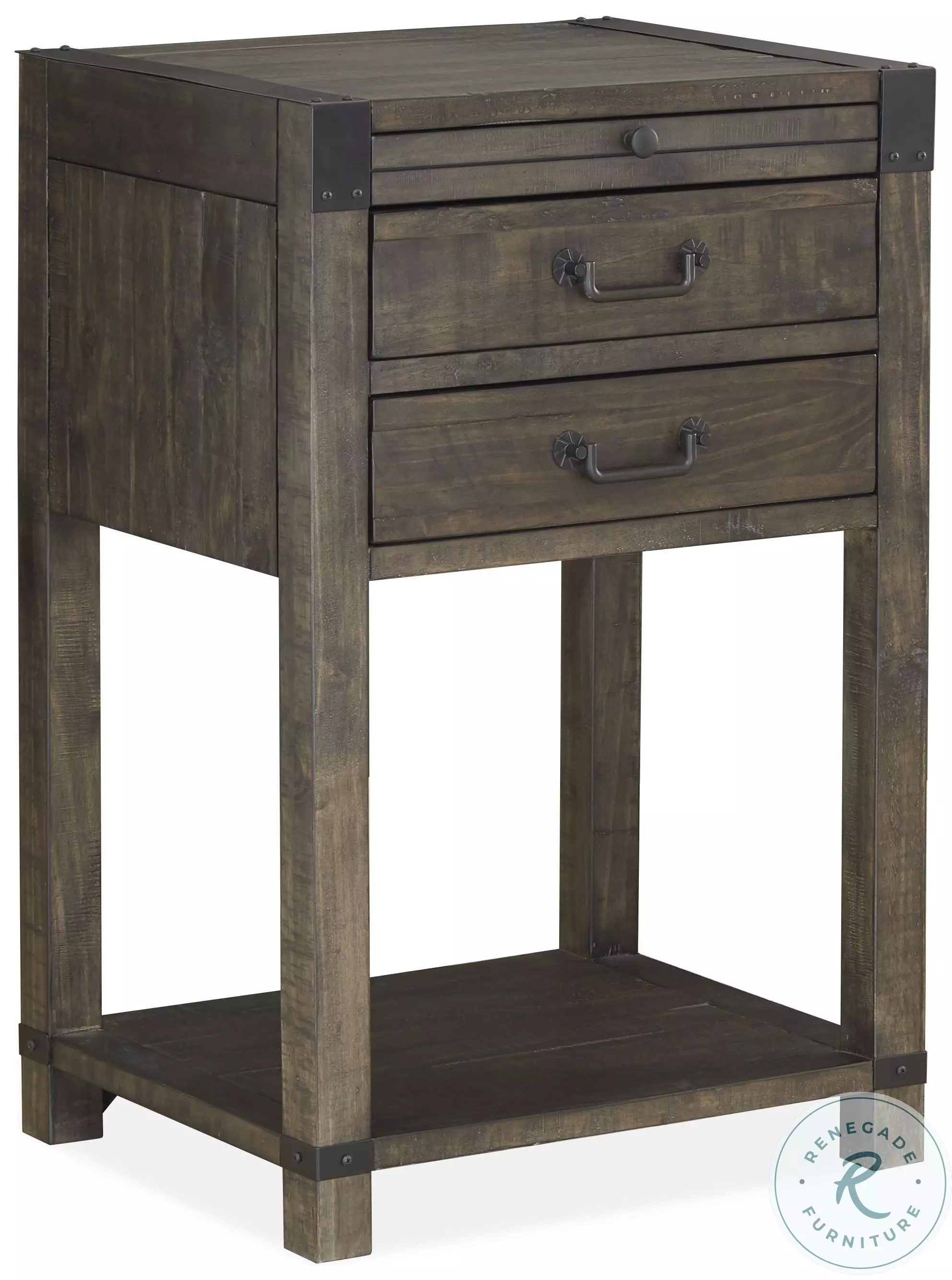 MENARDのCOTTON Abington Weathered Charcoal Open Nightstand from Magnussen