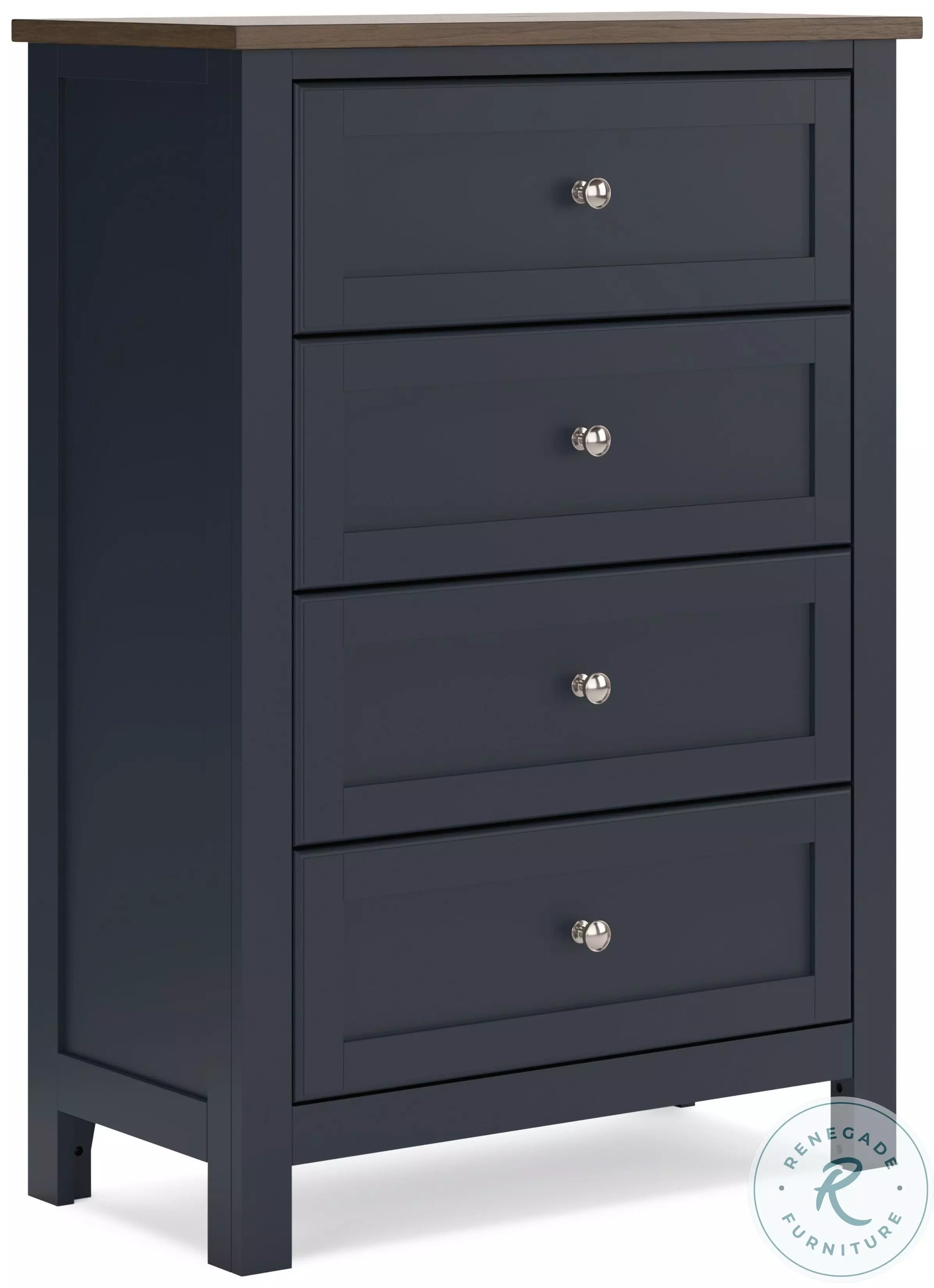 Landocken Brown And Blue 4 Drawer Chest From Ashley Furniture