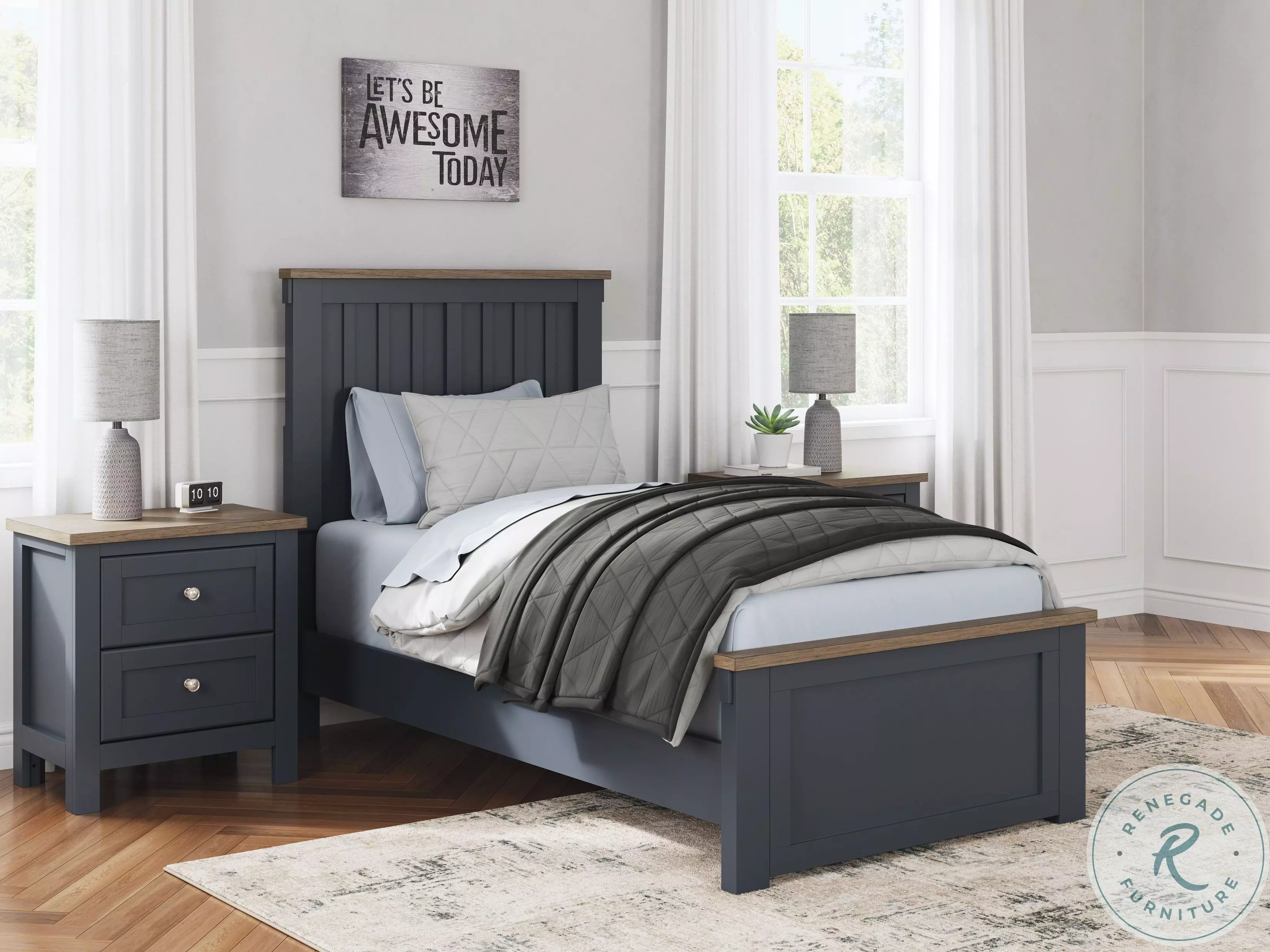 Landocken Brown And Blue Youth Panel Bedroom Set from Ashley