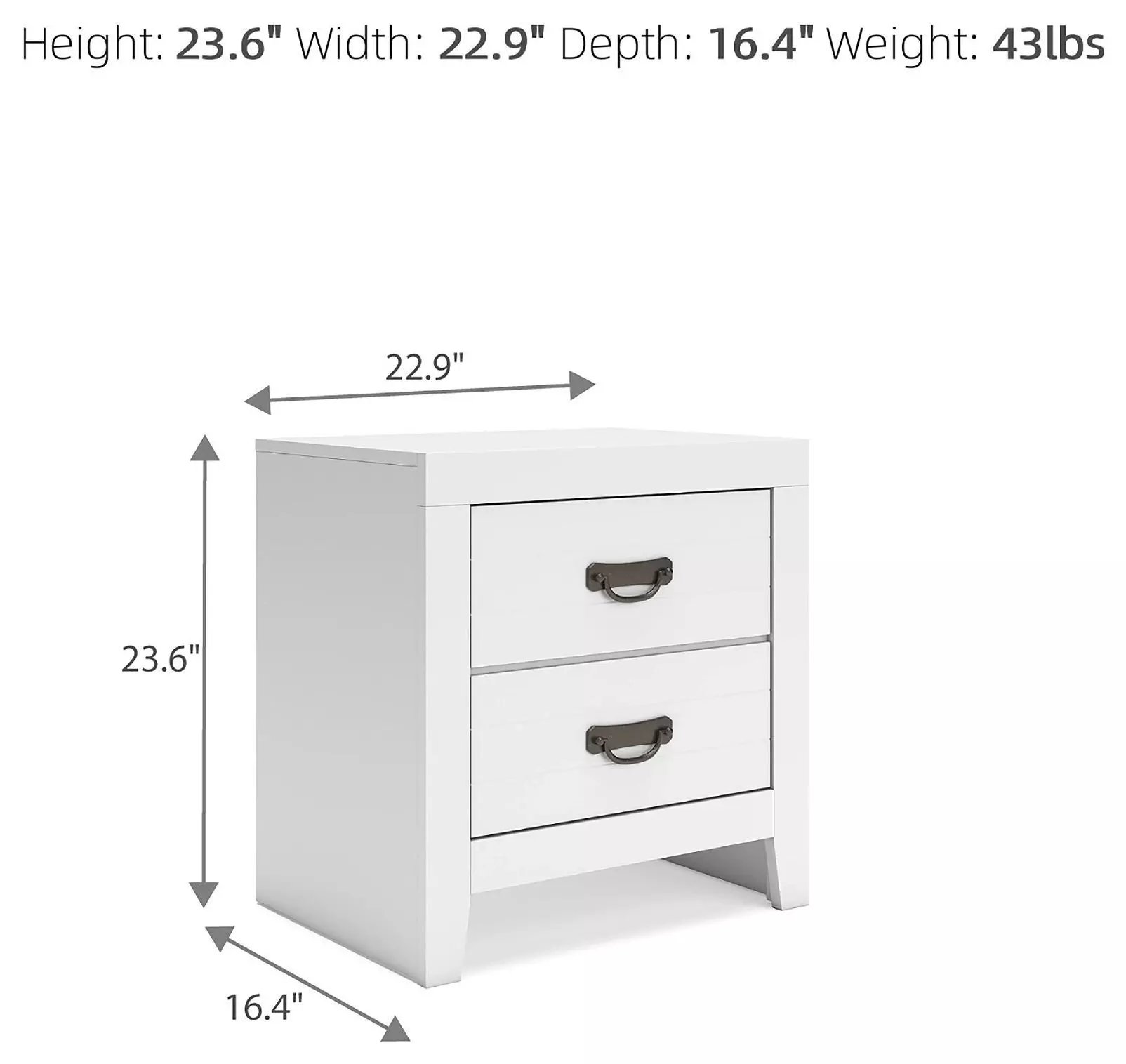 Binterglen White Nightstand