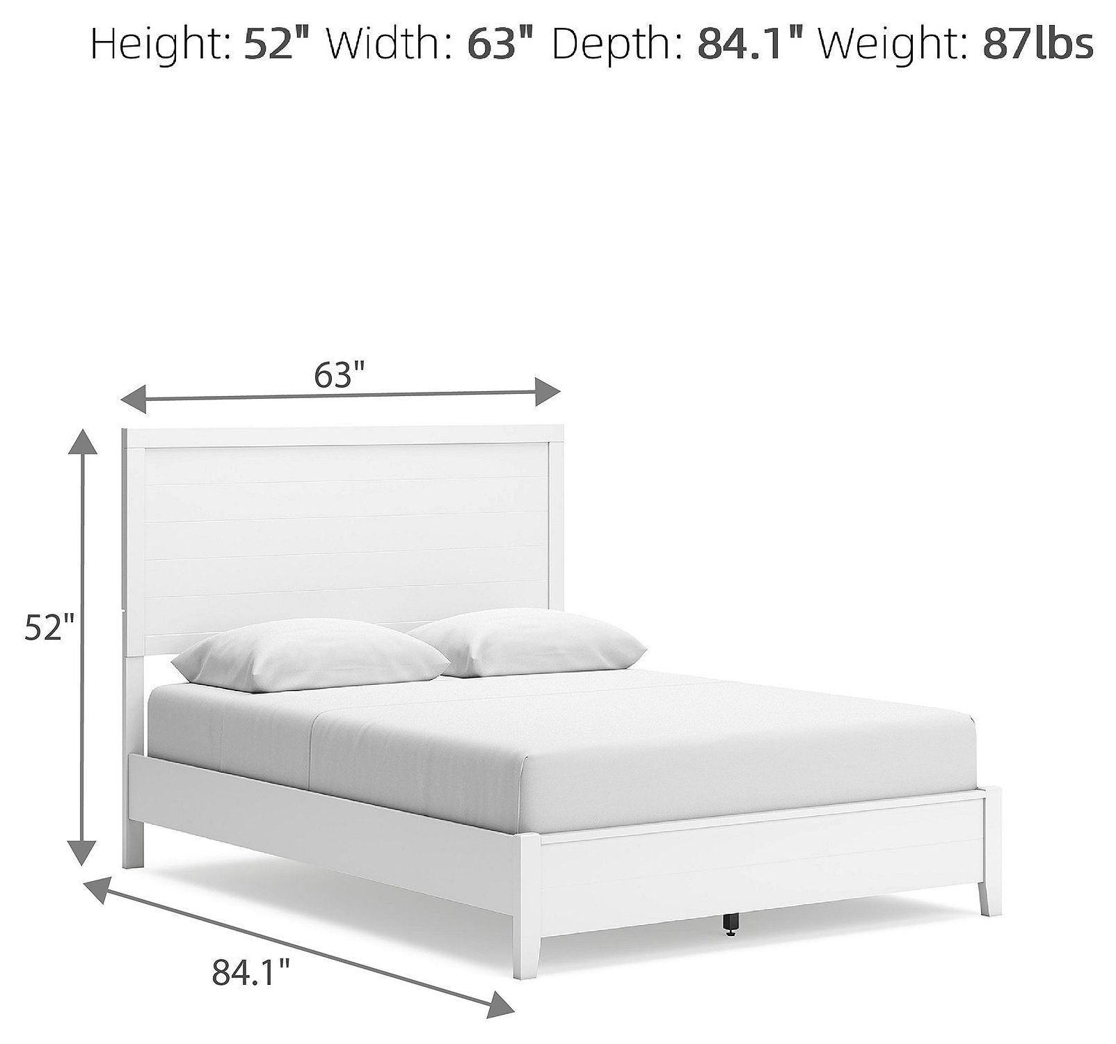 Binterglen White Queen Panel Bed