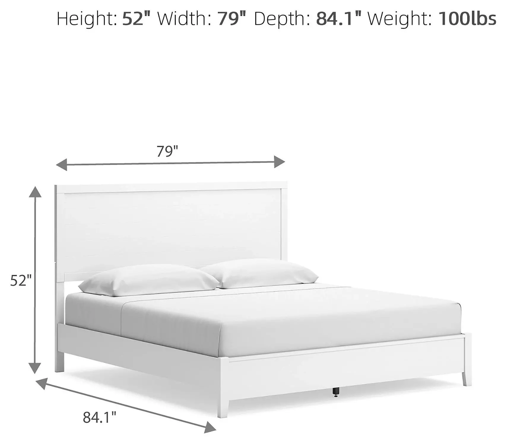 Binterglen White King Panel Bed