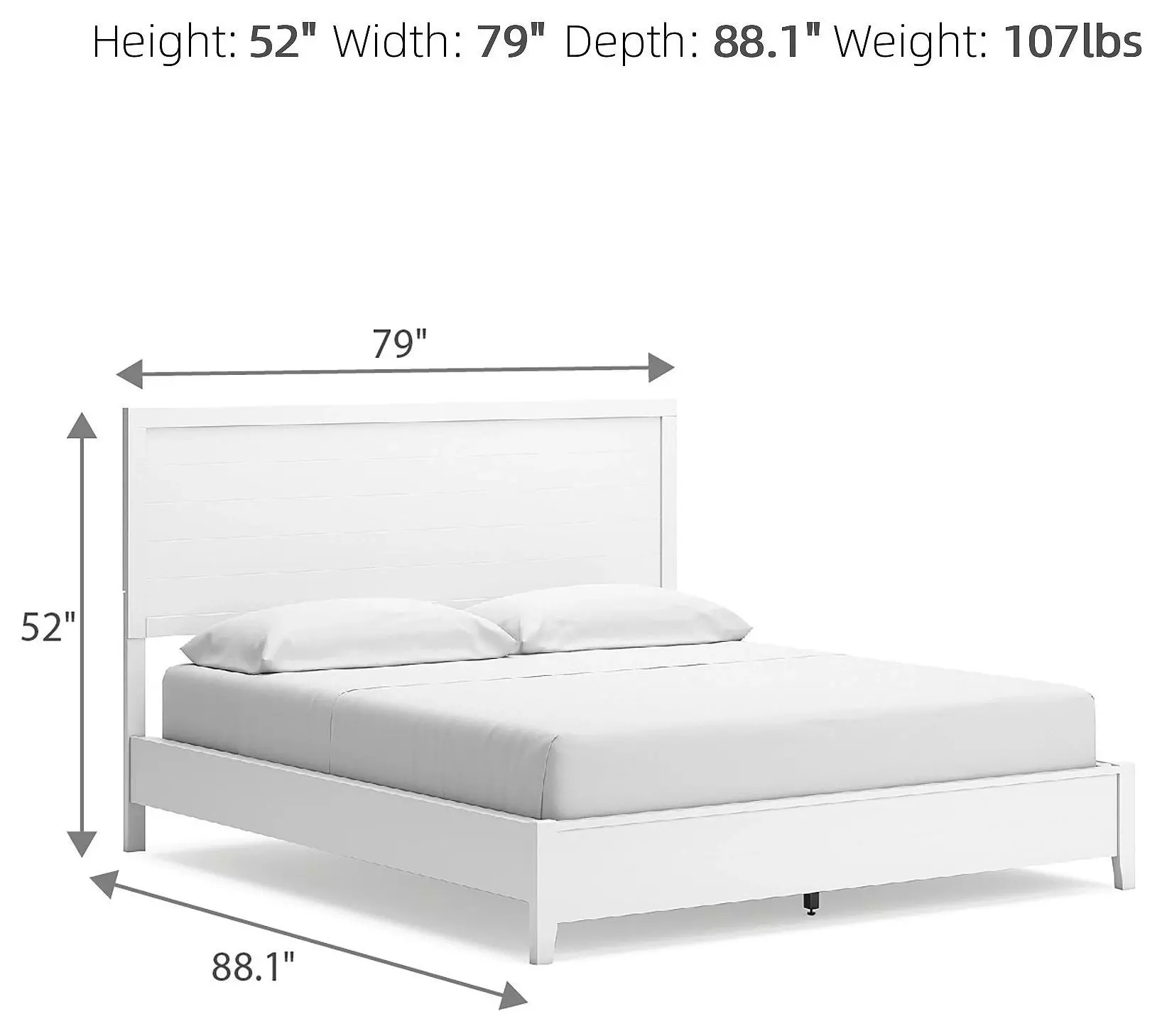 Binterglen White California King Panel Bed