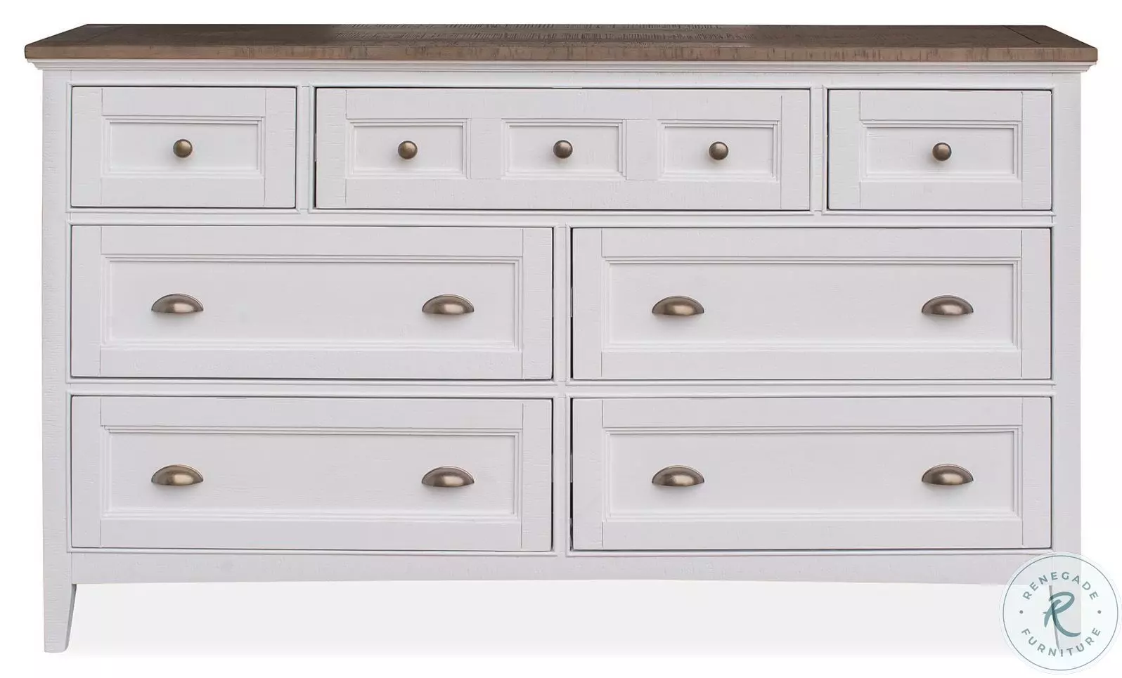 Heron Cove Chalk White And Dovetail Grey Drawer Dresser From Home Gallery  Stores | Home Gallery Stores