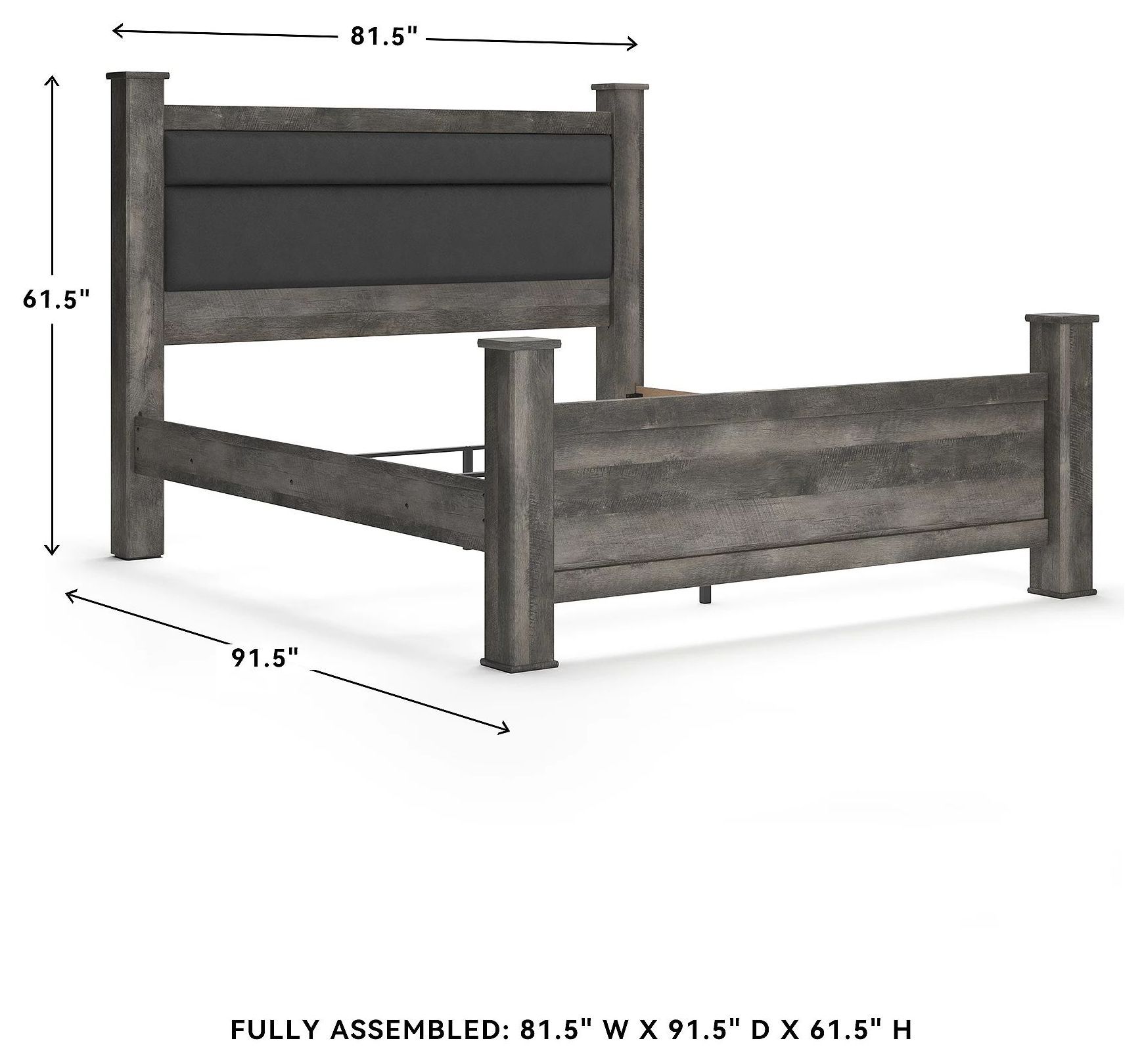 Wynnlow Gray King Upholstered Poster Bed