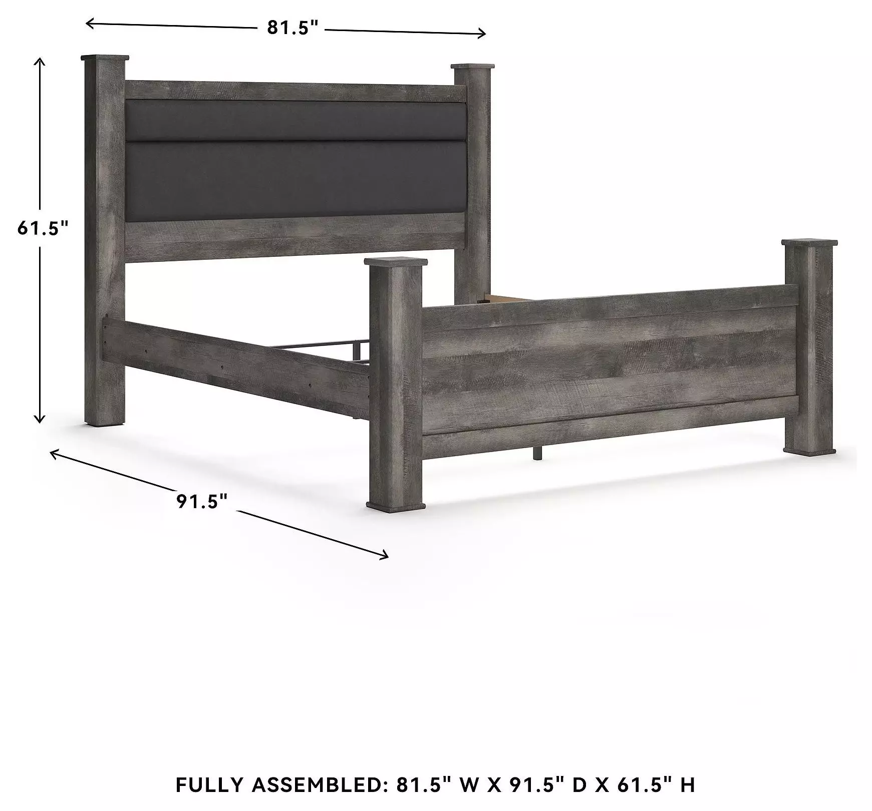 Wynnlow Gray King Upholstered Poster Bed