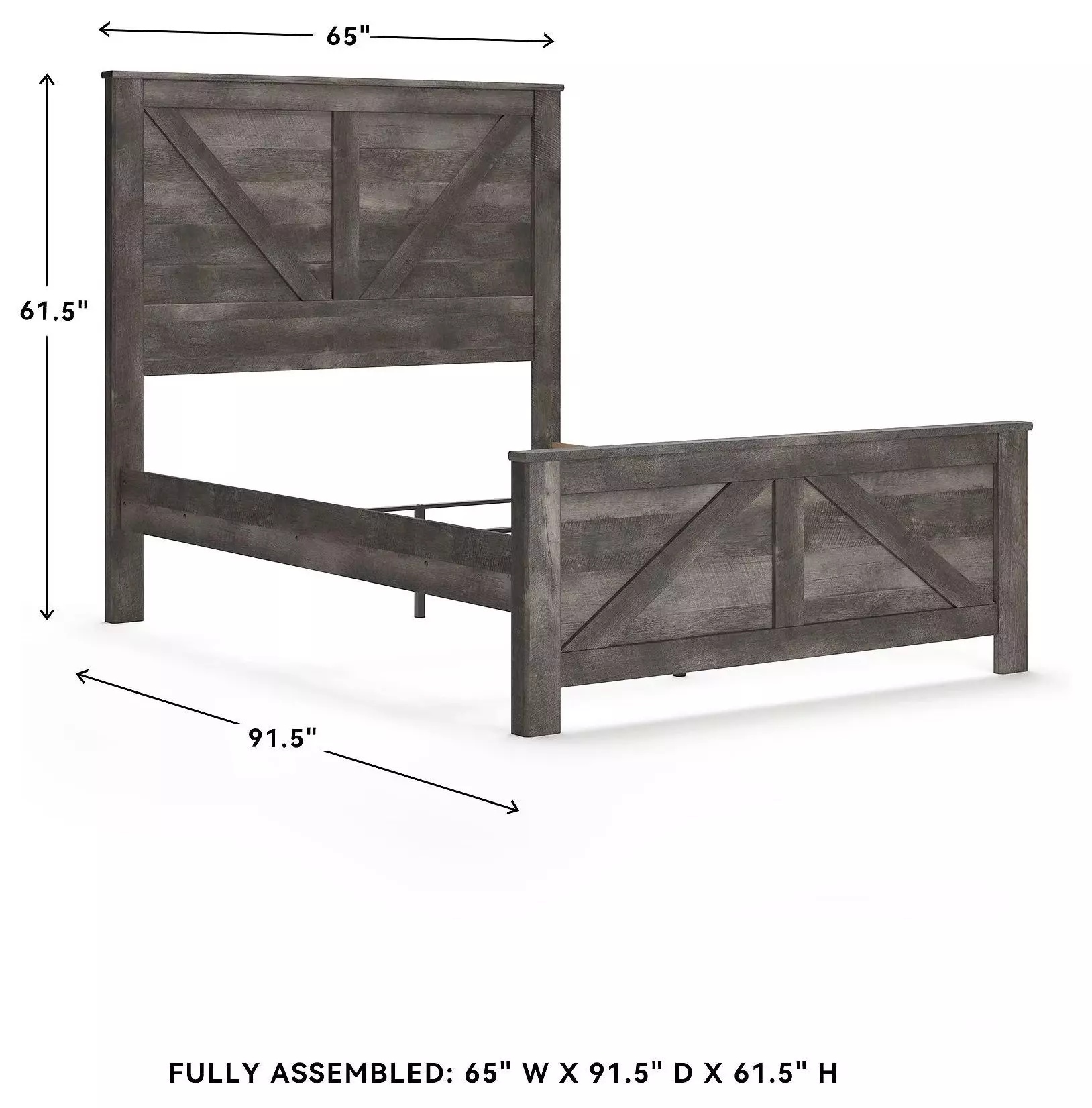 Wynnlow Gray Queen Crossbuck Panel Bed