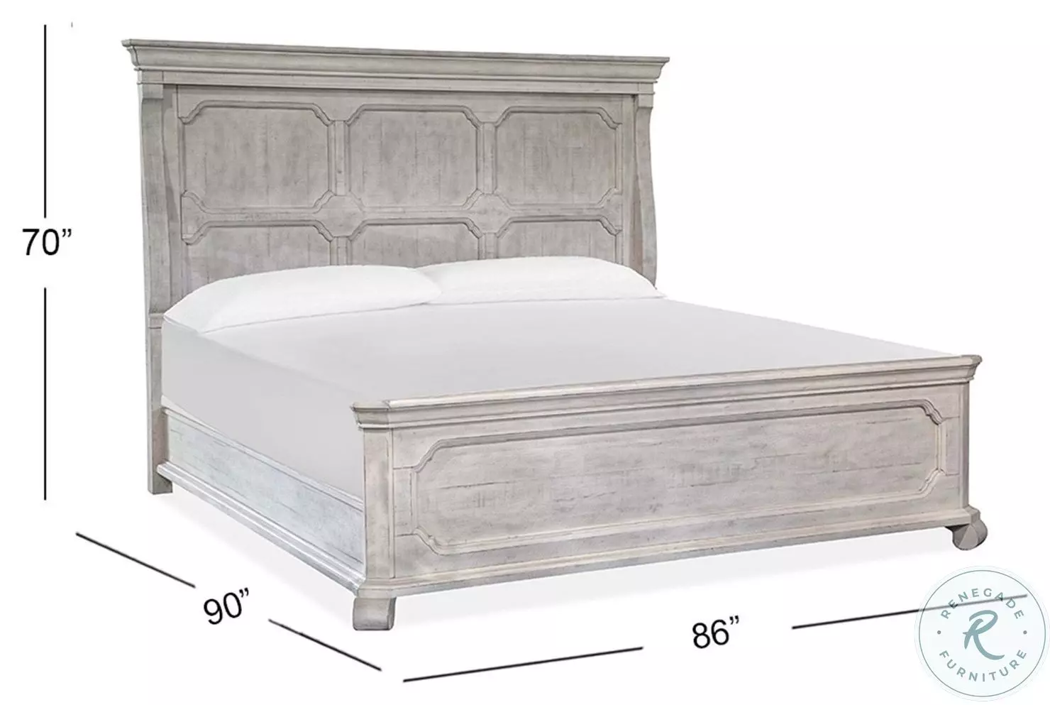 Kin Alabaster King Panel Bed