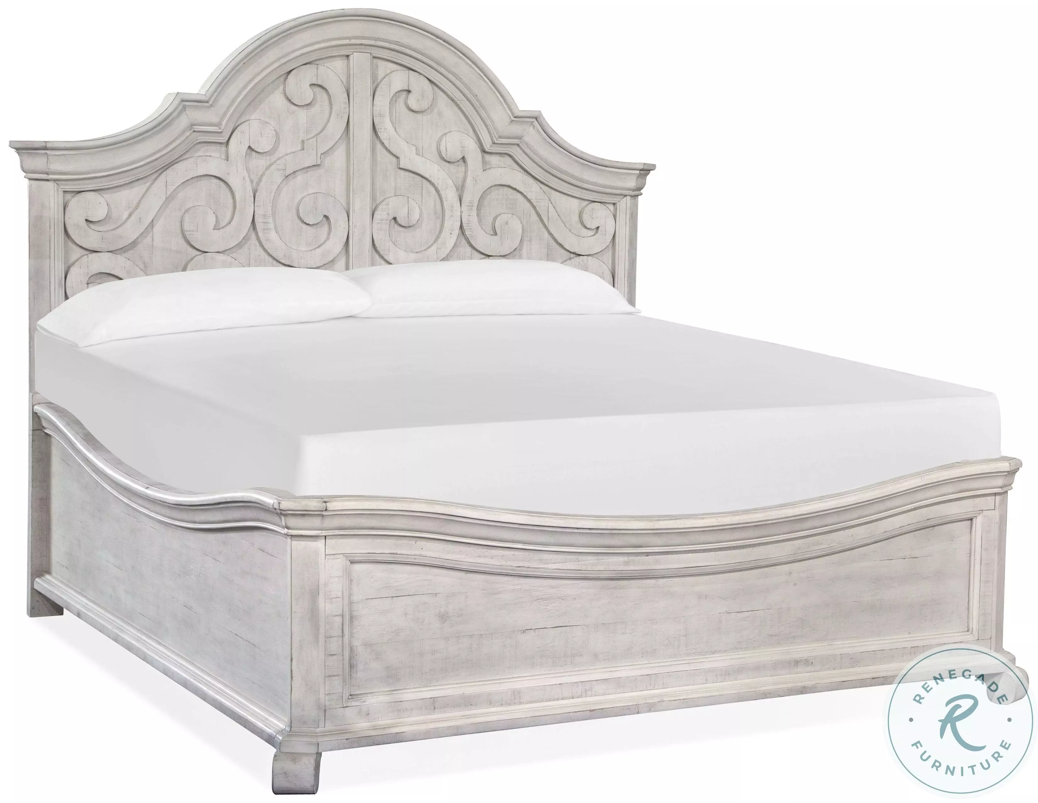 Spectrrum Kin Panel Bed Kin Alabaster King Shaped Panel Bed From Crafted Spaces | Coleman Furniture