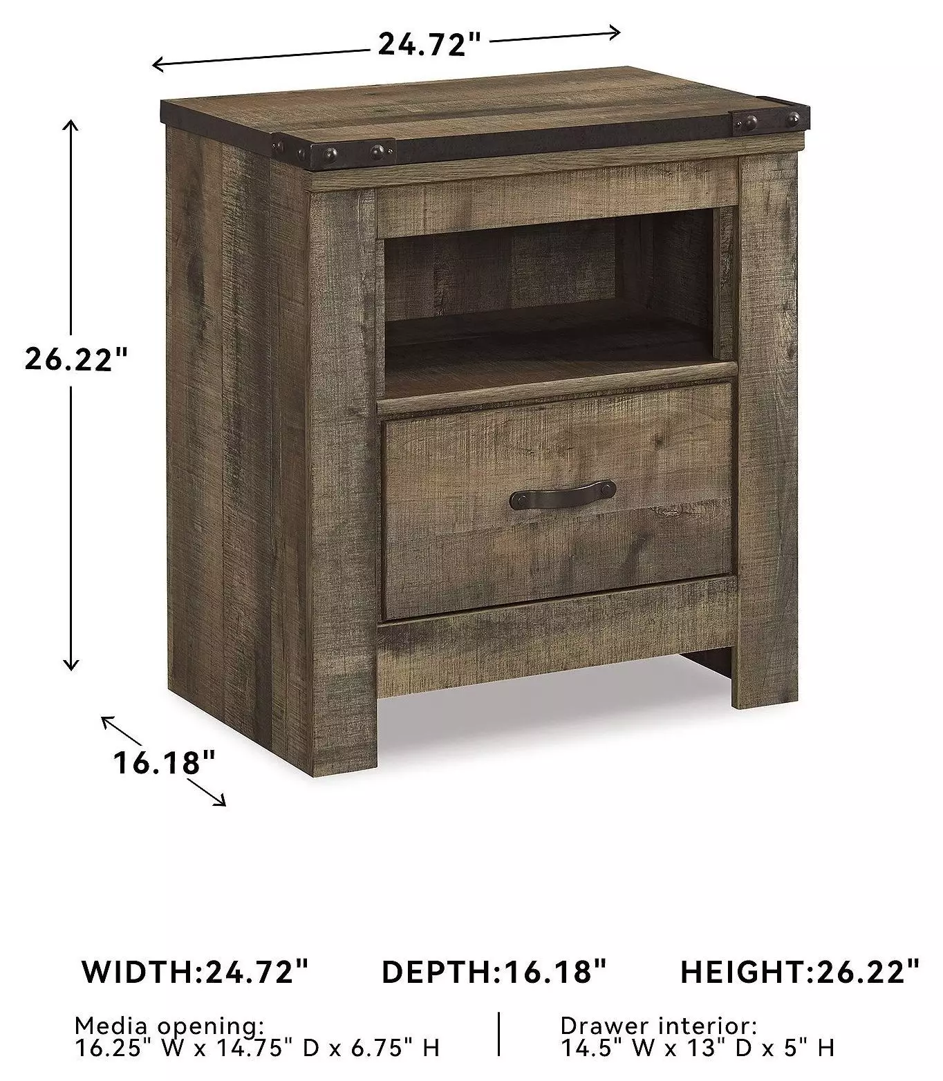 Trinell Brown One Drawer Nightstand