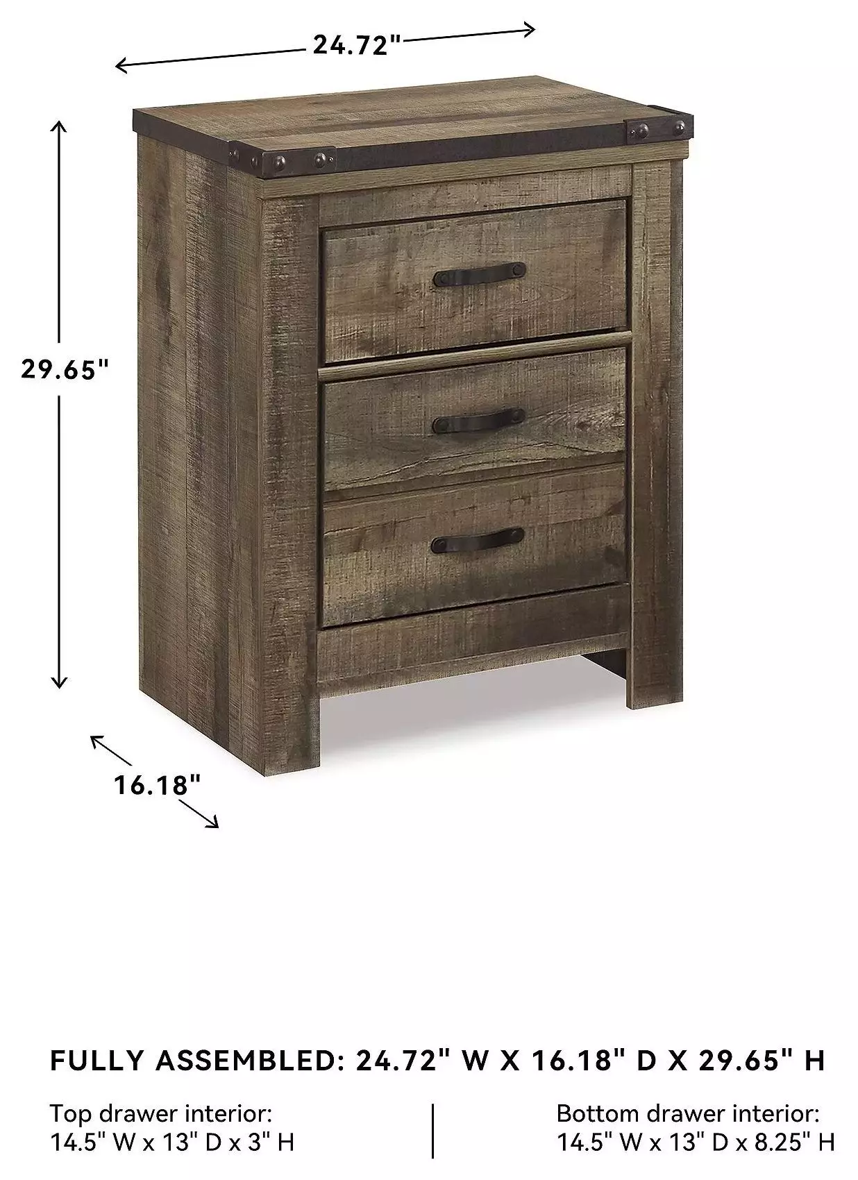 Trinell Brown Two Drawer Nightstand