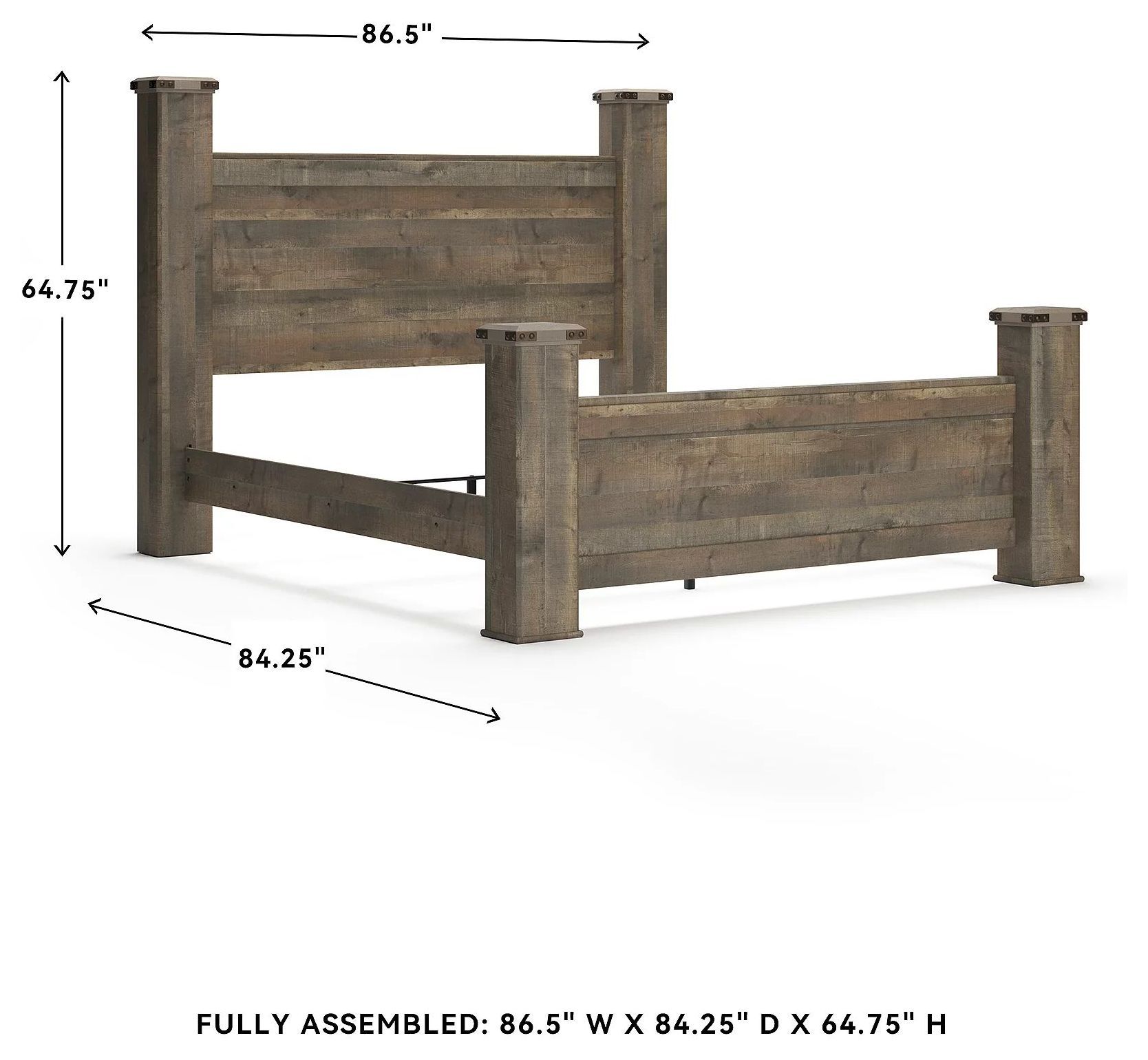 Trinell Brown King Poster Bed