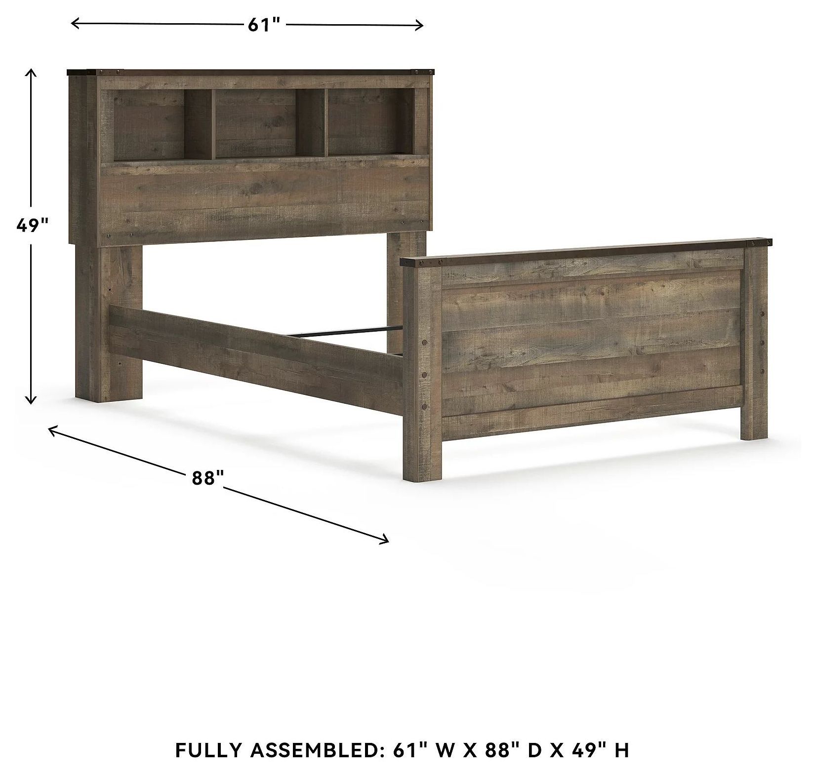 Trinell Brown Full Bookcase Panel Bed