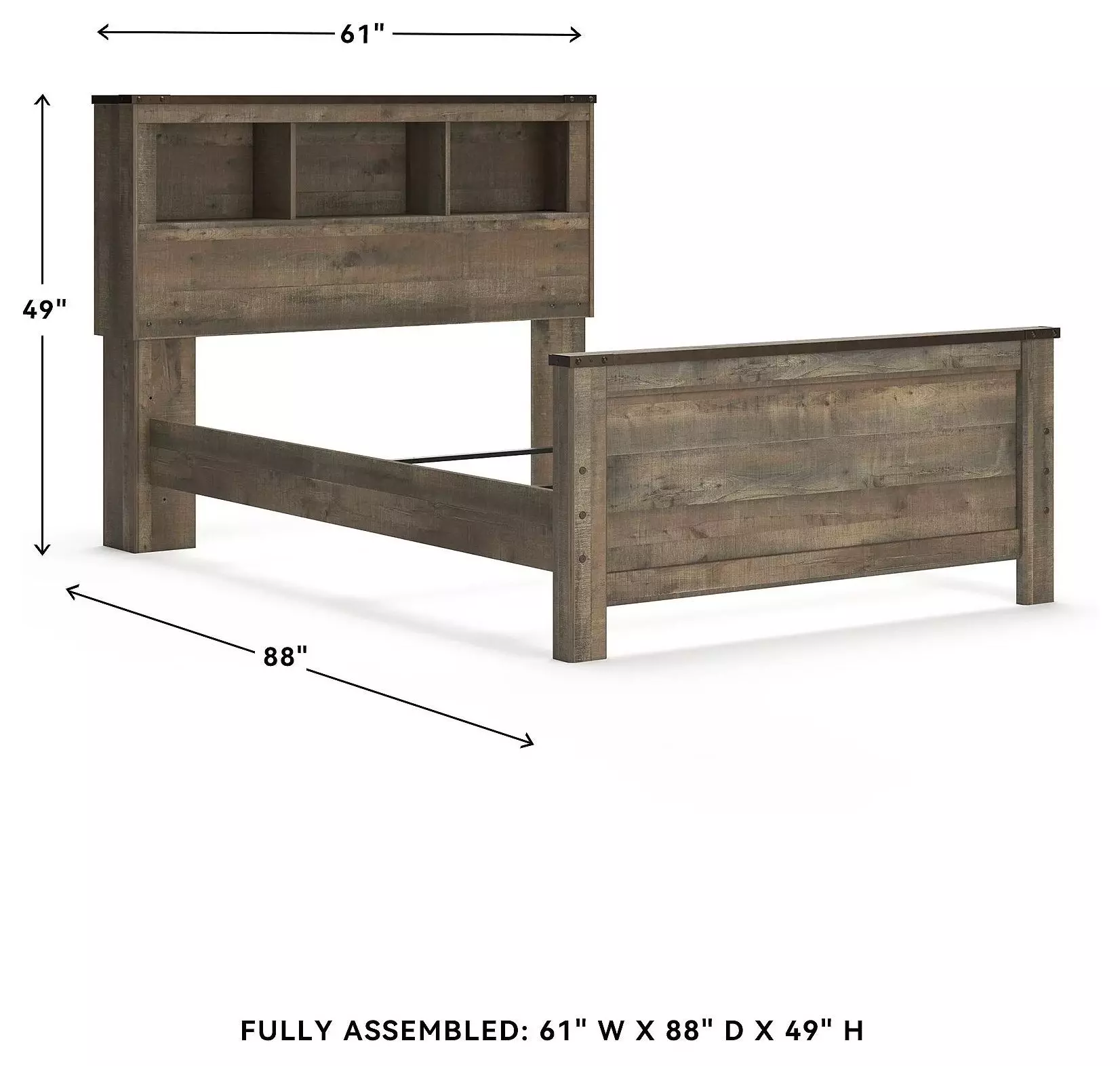 Trinell Brown Full Bookcase Panel Bed