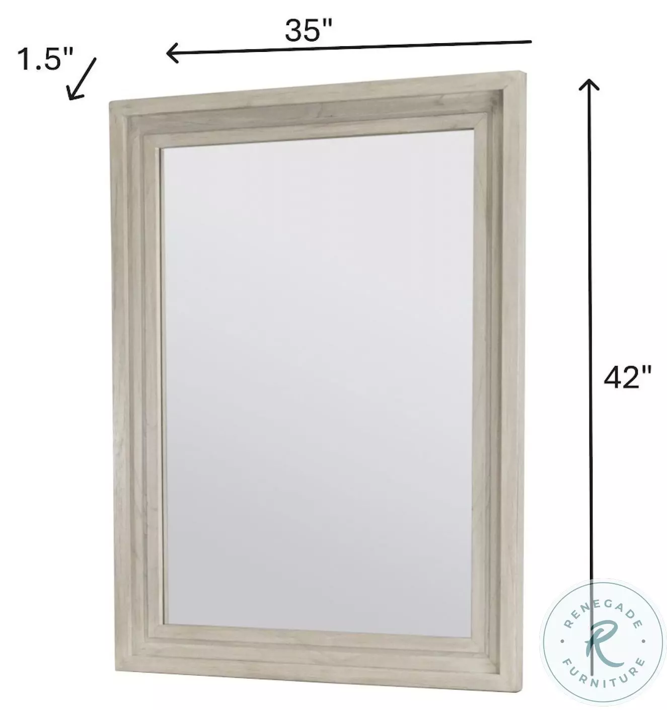Blue Isles Aged Ivory Rectangular Dresser Mirror