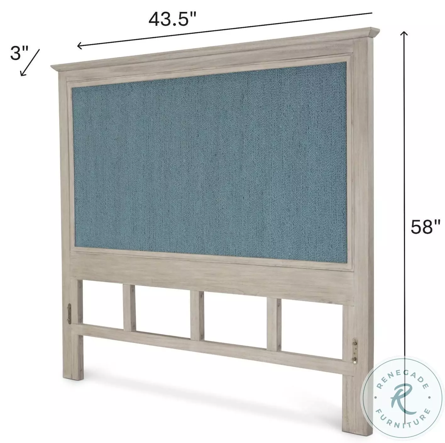 Blue Isles Ocean Blue and Aged Ivory Twin Headboard