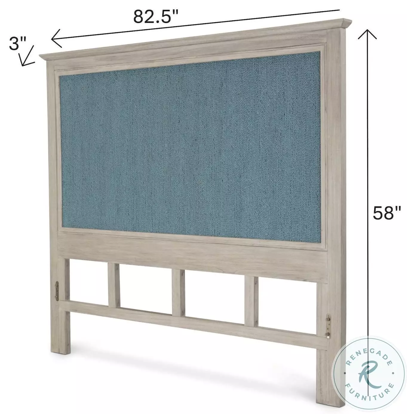 Blue Isles Ocean Blue and Aged Ivory King Headboard