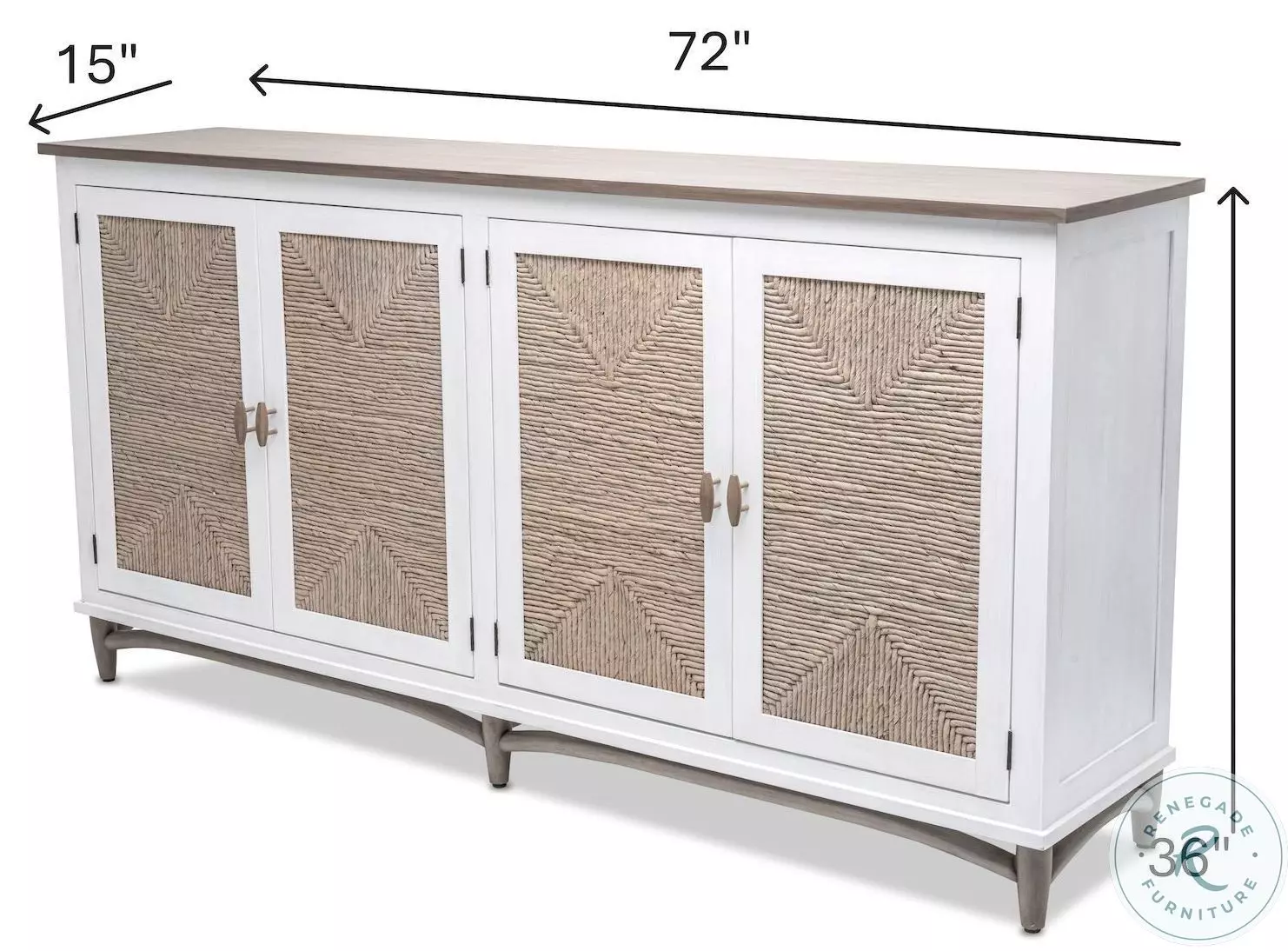 Hearthwood Sea Drift and White 4 Door Credenza