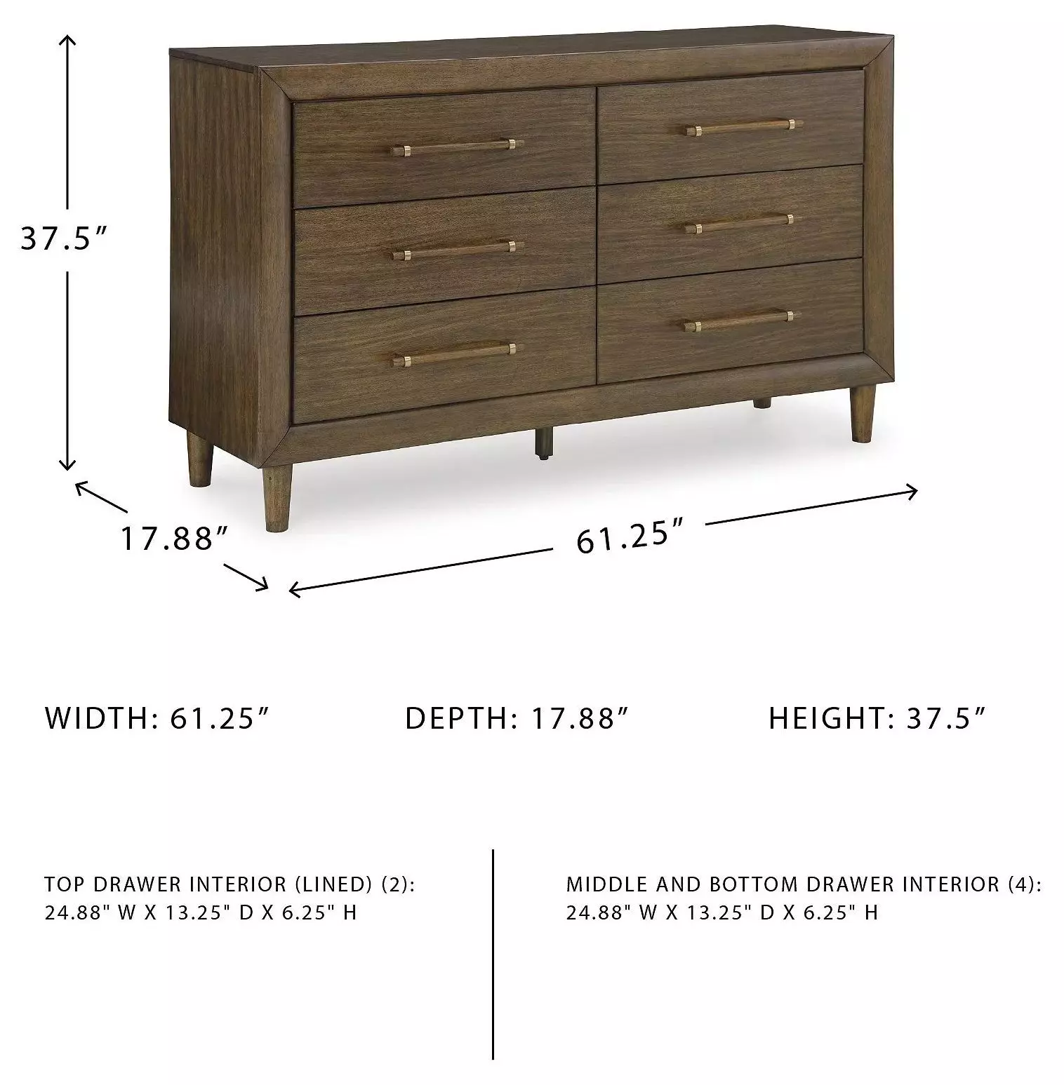 Lyncott Medium Brown Dresser