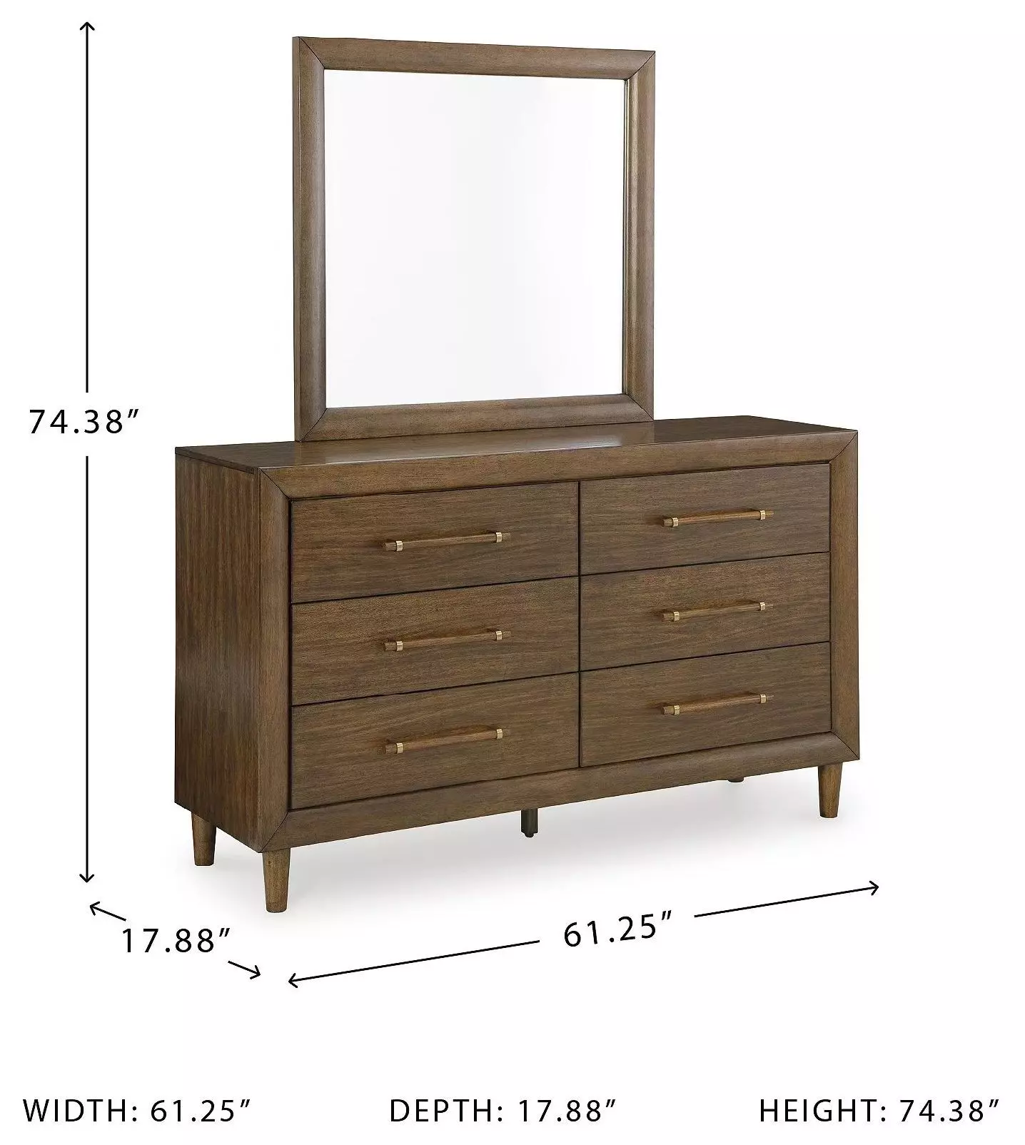 Lyncott Medium Brown Dresser with Mirror