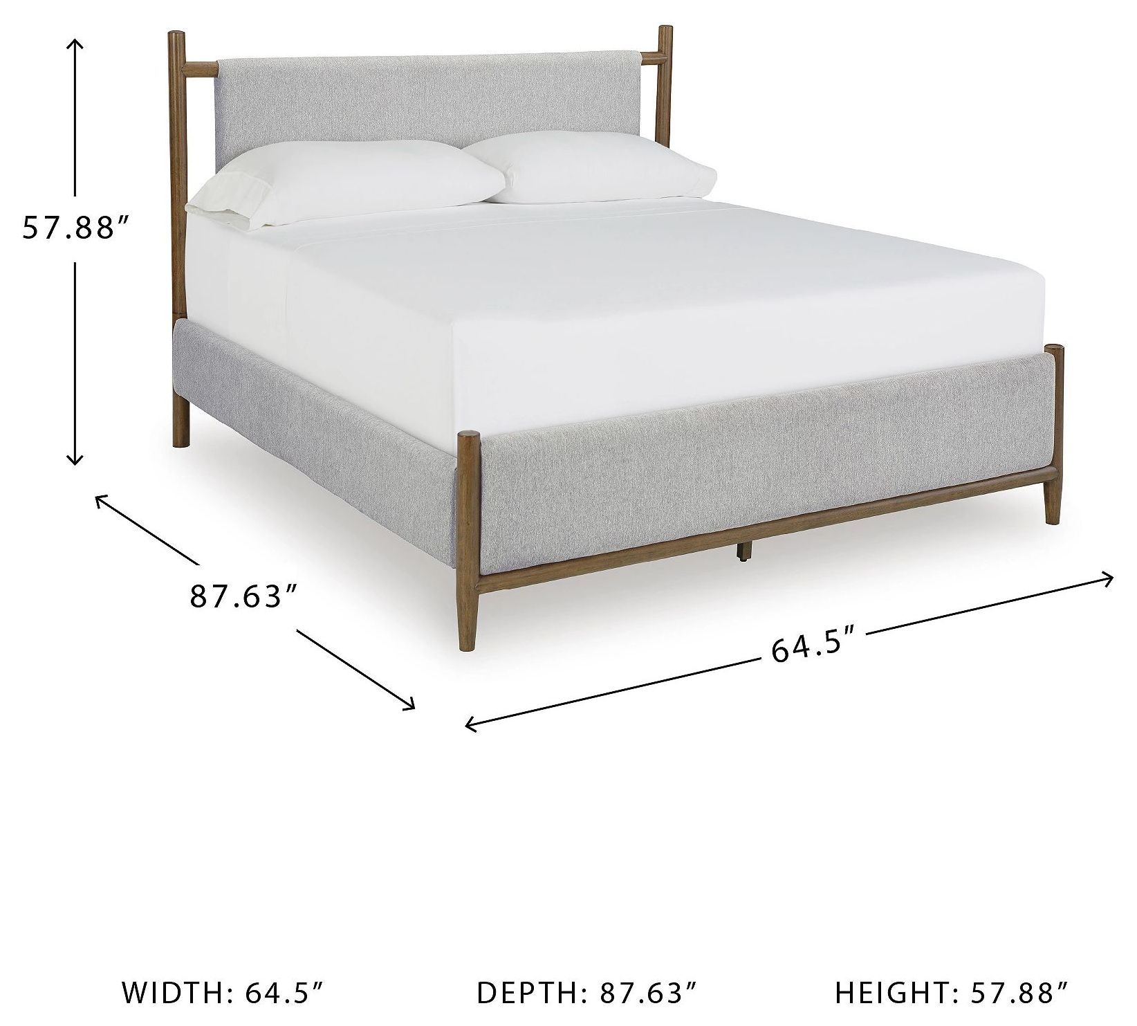 Lyncott Medium Brown And Gray Upholstered Queen Panel Bed