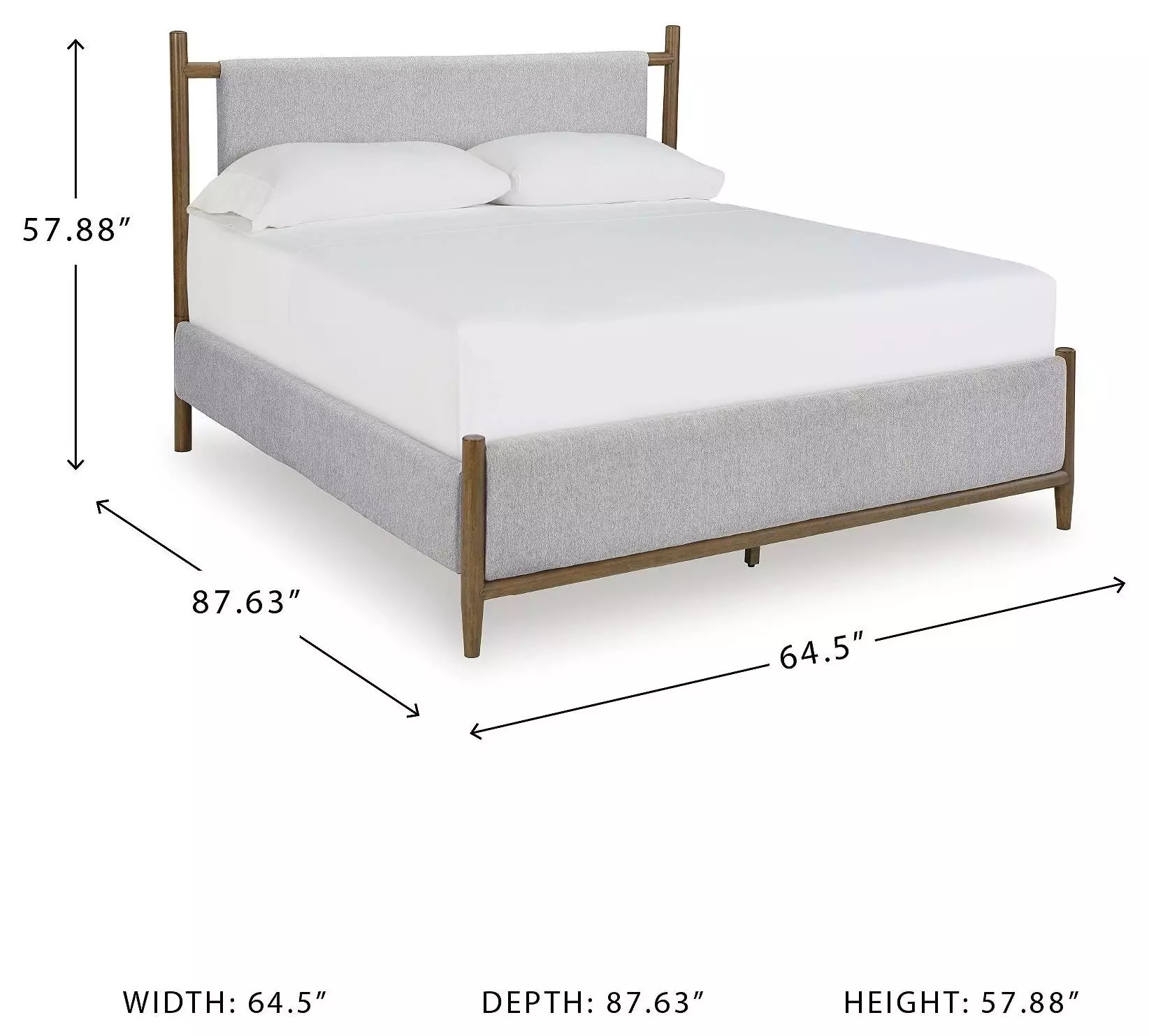 Lyncott Medium Brown And Gray Upholstered Queen Panel Bed