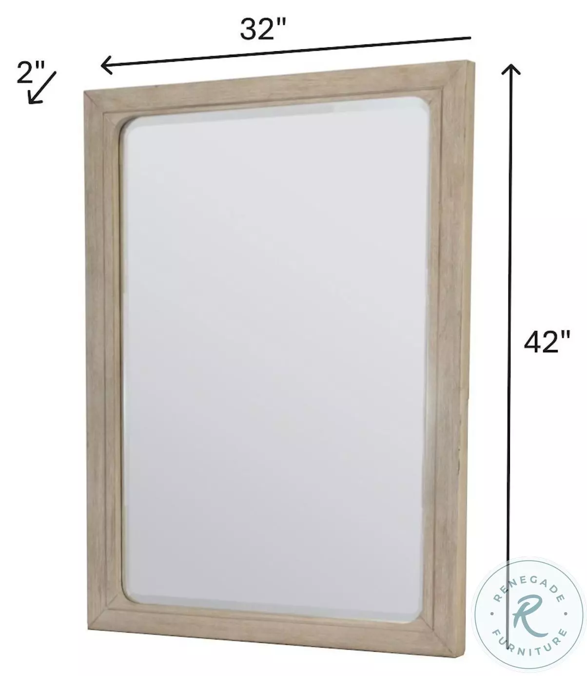 Harborview Glazed Driftwood Rectangular Dresser Mirror
