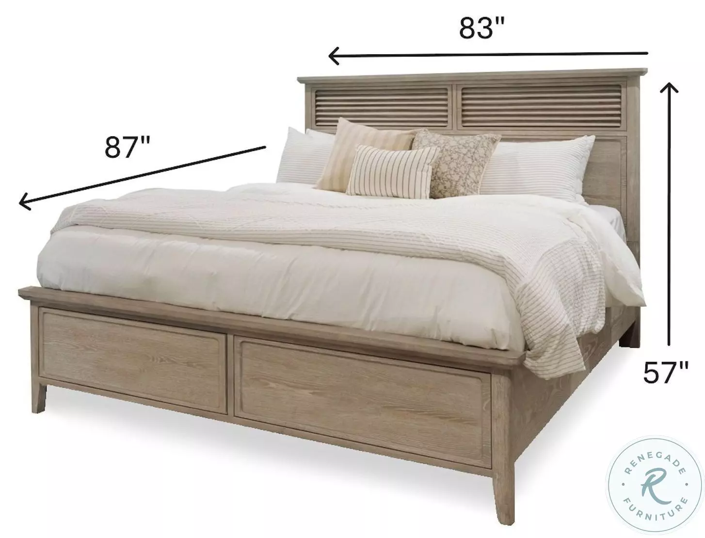 Harborview Glazed Driftwood King Panel Bed