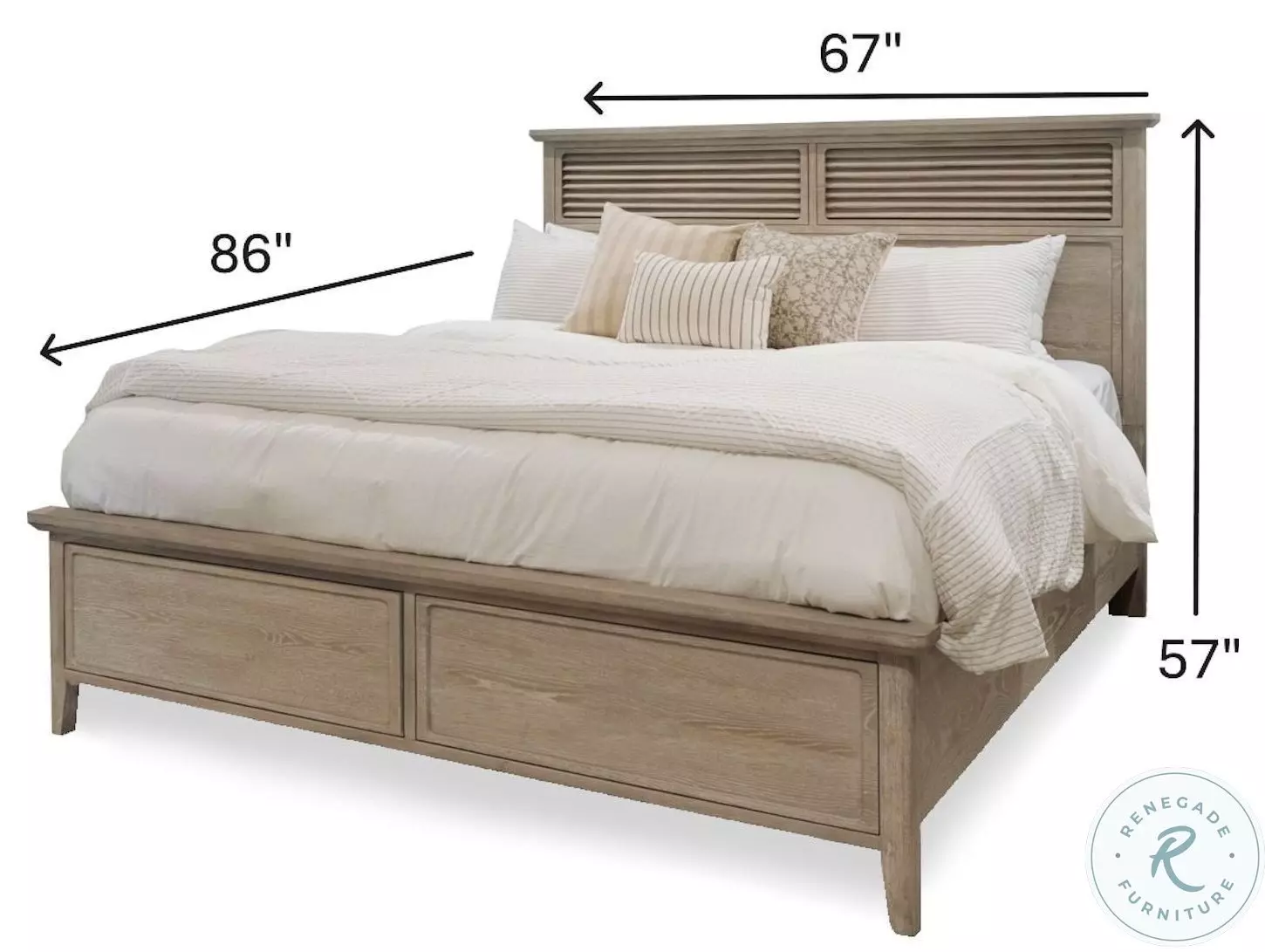 Harborview Glazed Driftwood Queen Panel Bed