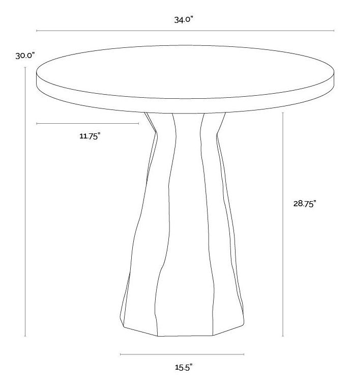 Kliff Black 34" Round Outdoor Bistro Table