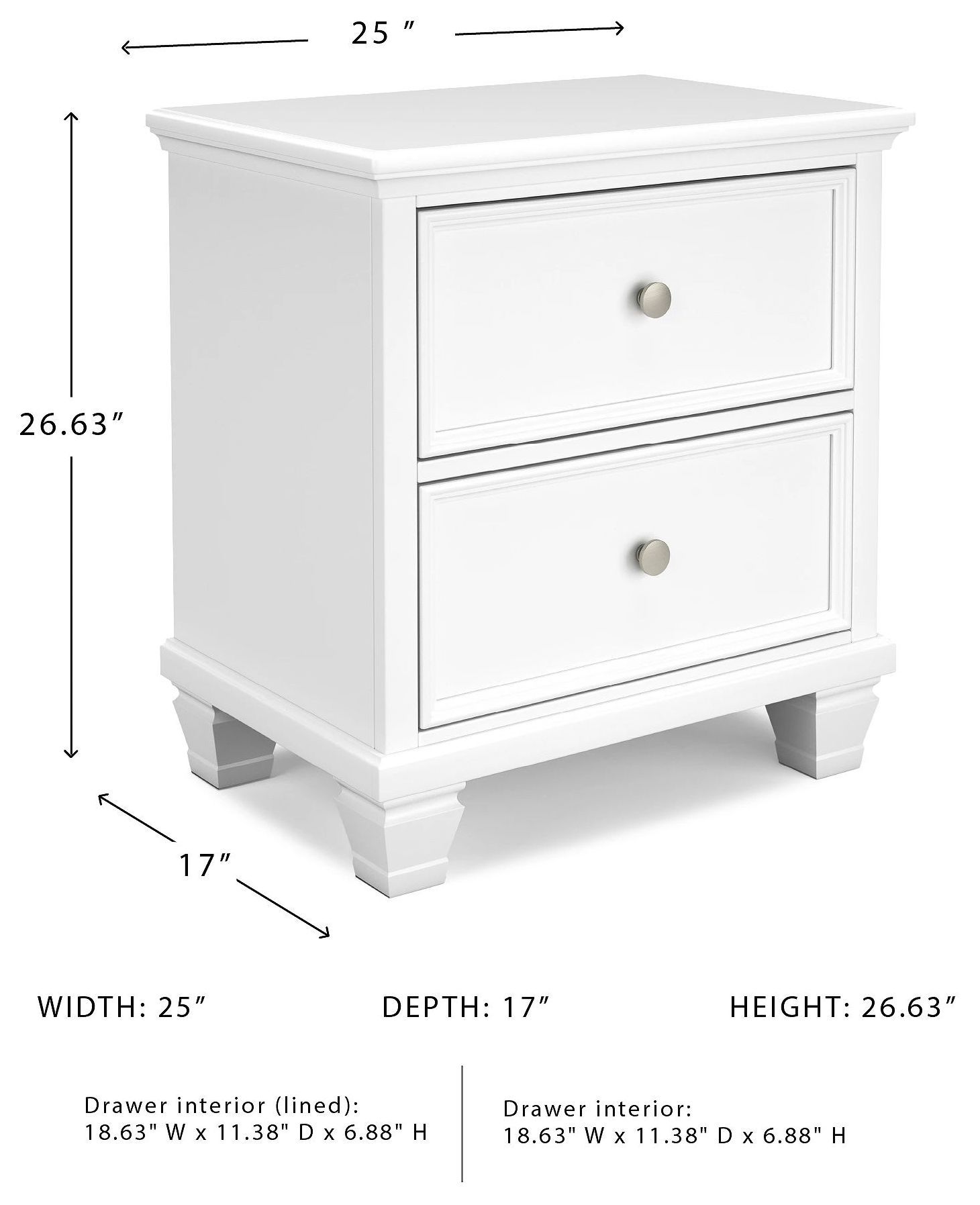 Fortman White Nightstand