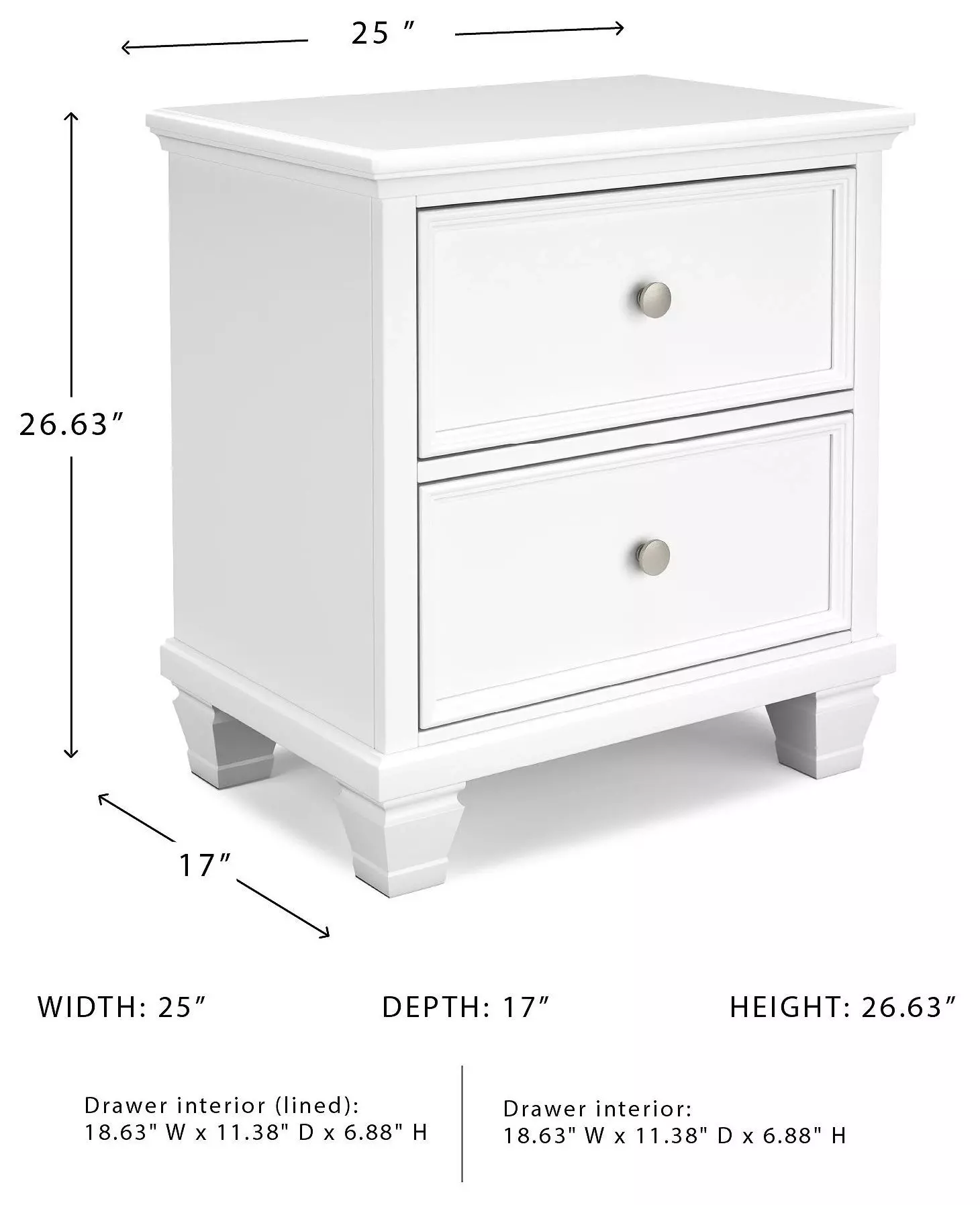 Fortman White Nightstand