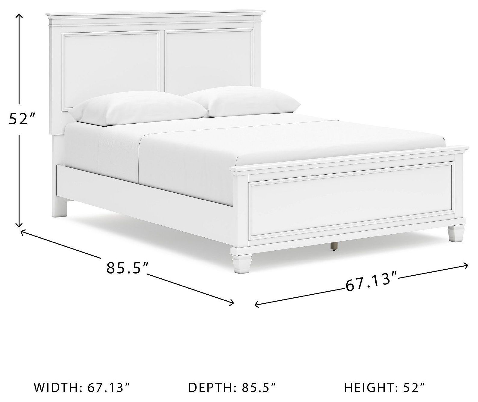 Fortman White Queen Panel Bed