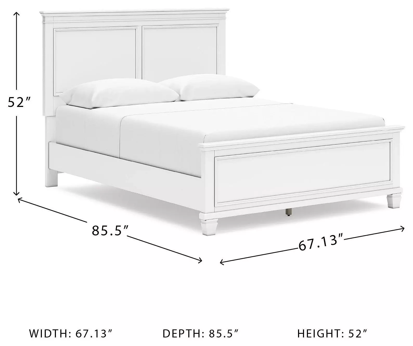 Fortman White Queen Panel Bed