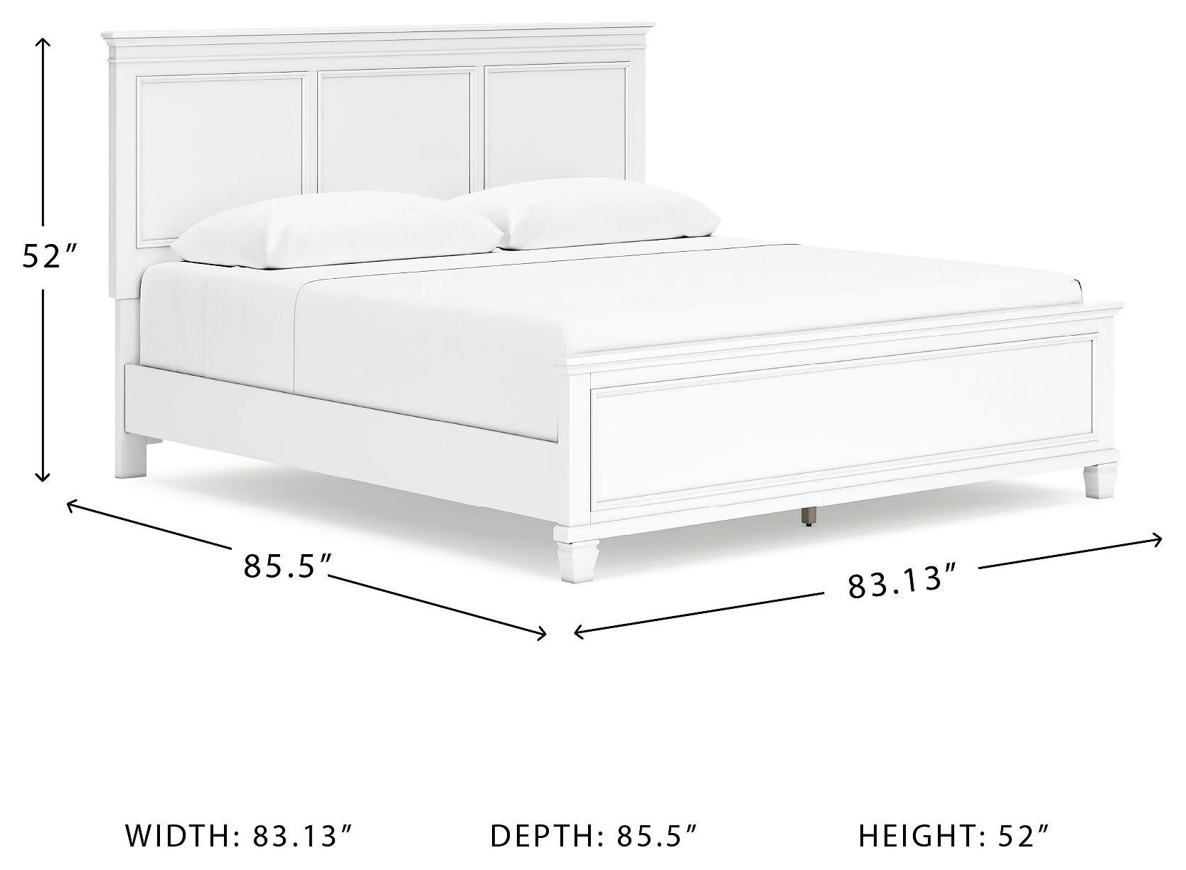 Fortman White King Panel Bed