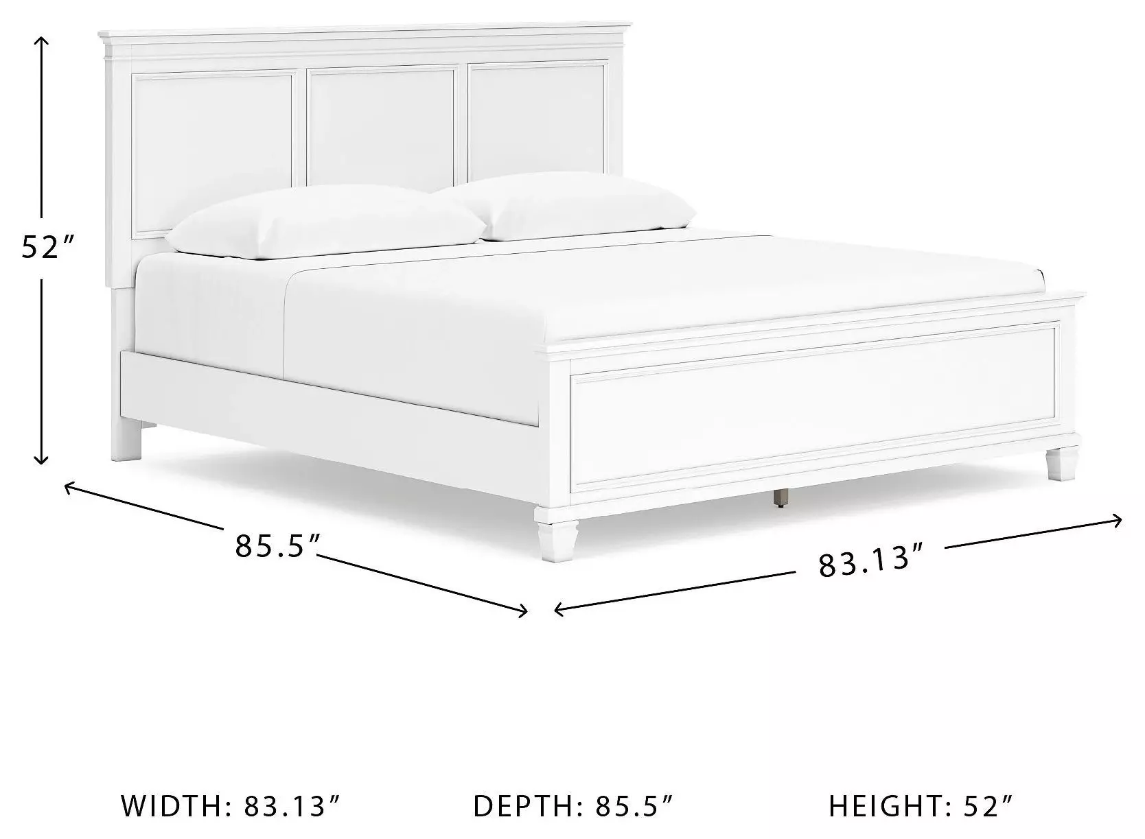 Fortman White King Panel Bed